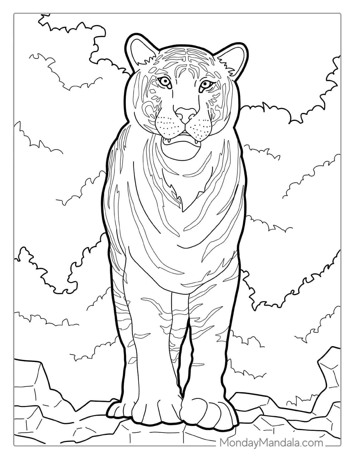 Sumatran Tiger In Wild Coloring coloring page