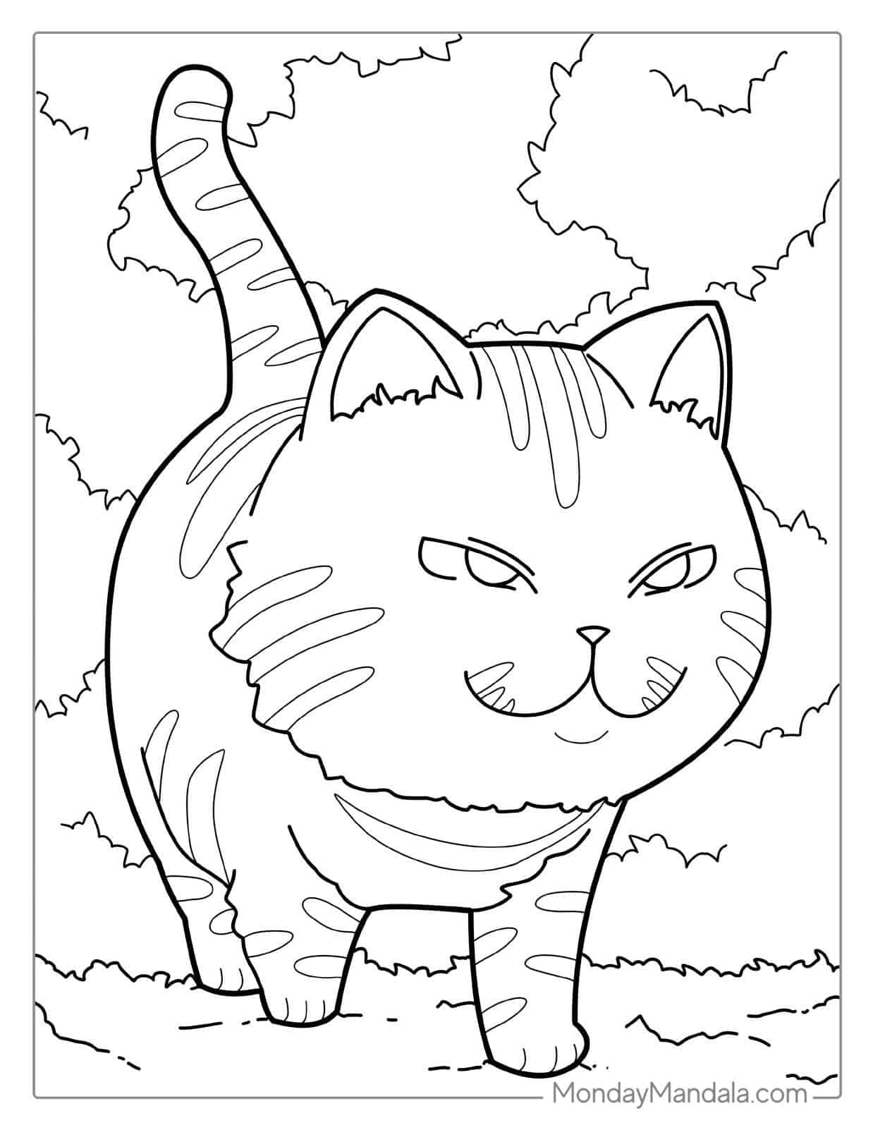 Tiger Cartoon Coloring Page For Kids coloring page — printable line art
