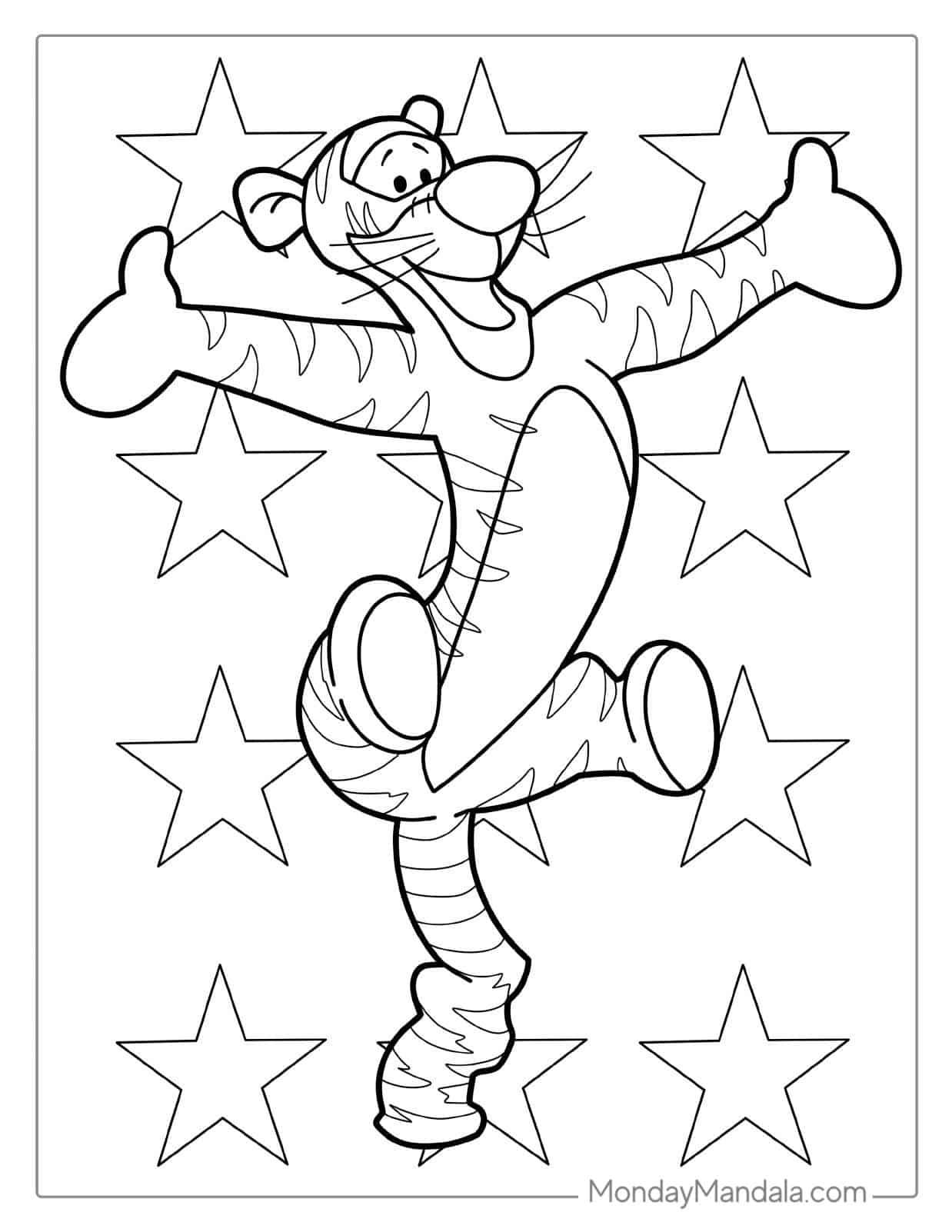Winnie-the-Pooh Tiger Coloring Page For Kids coloring page