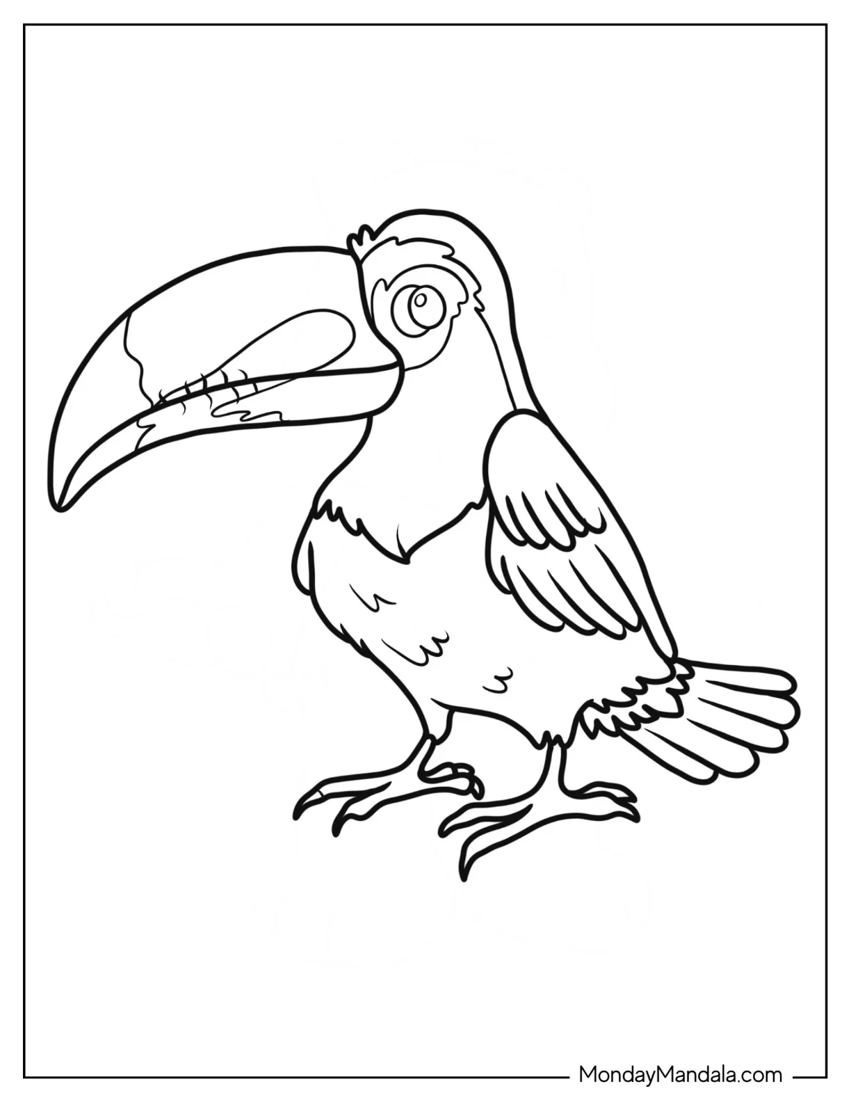 Detailed Adult Toucan Coloring Page coloring page — printable line art