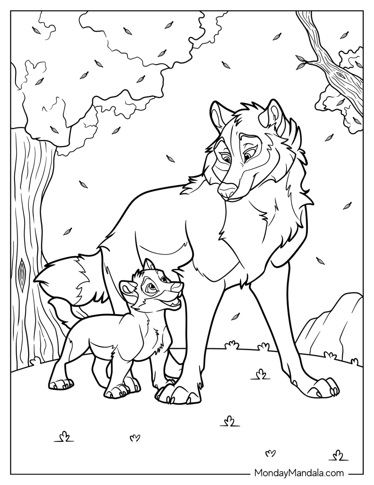 Wolf Coloring Page Of Aleu Wolfdog From Balto Movie coloring page