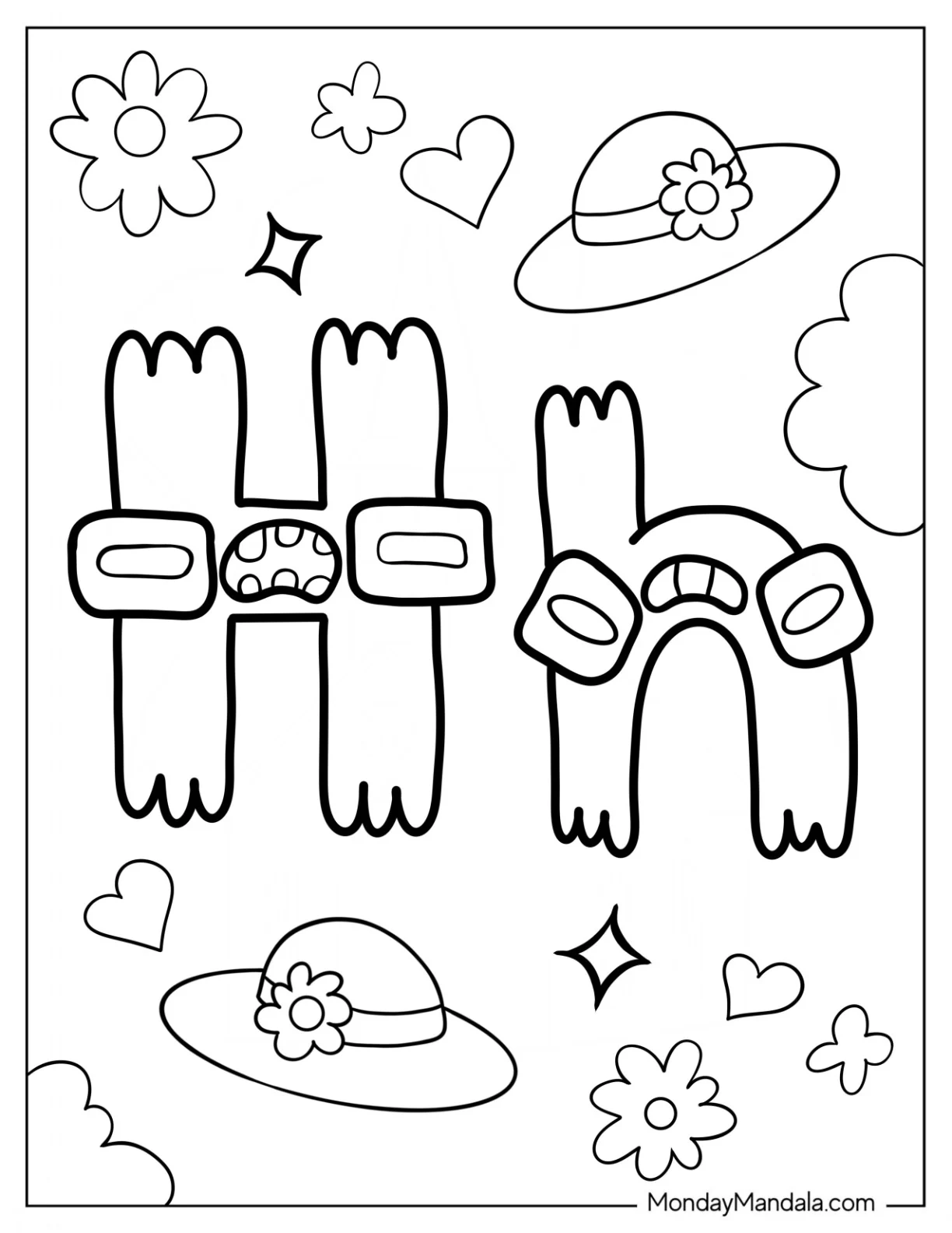 Alphabet Lore Coloring Page Letter H coloring page