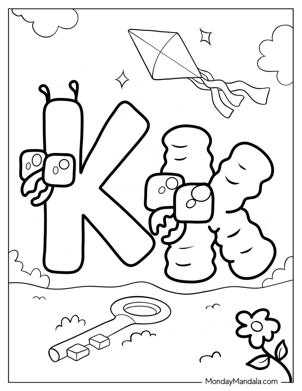 Alphabet Lore Coloring Page Letter K coloring page
