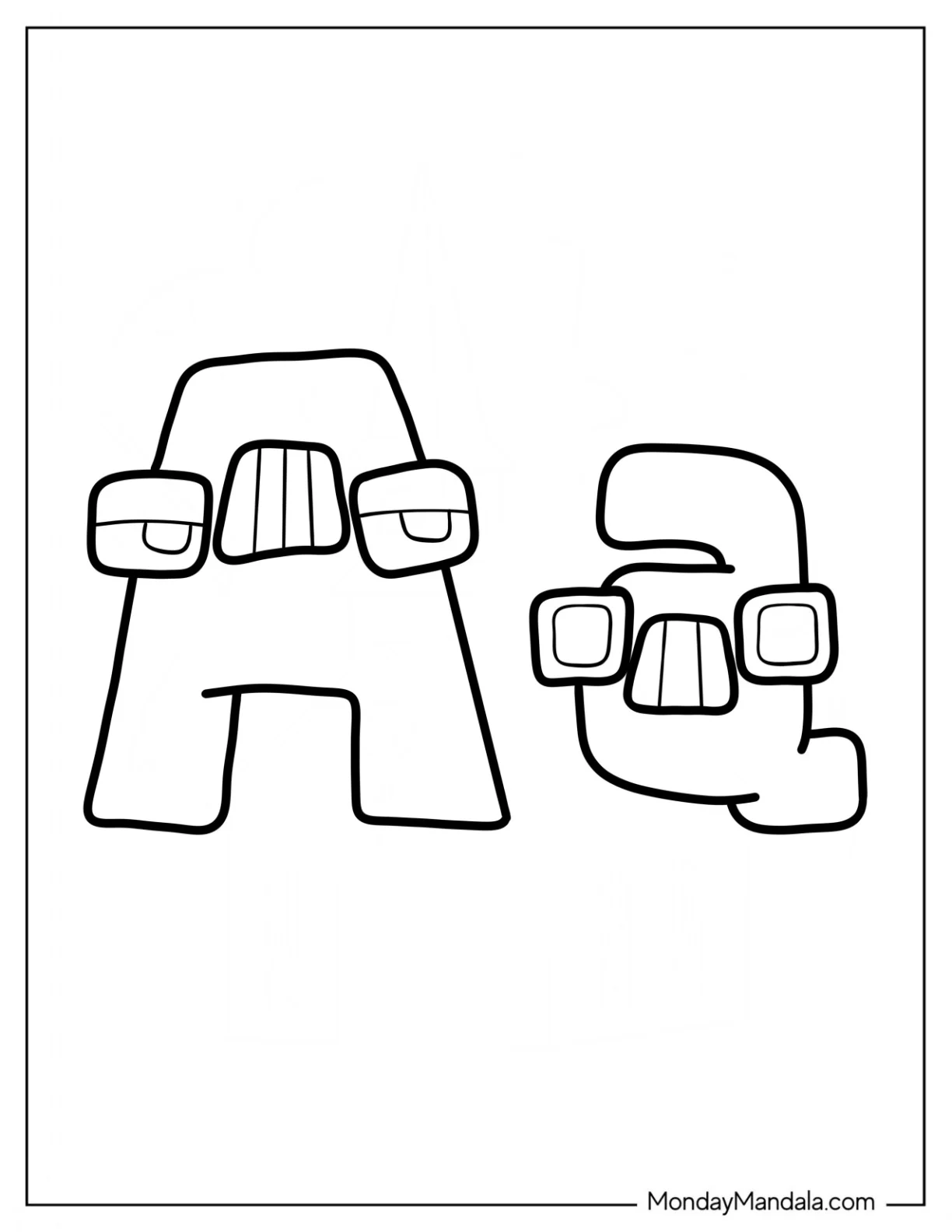 Big And Small Alphabet Lore Coloring Page Letter A coloring page