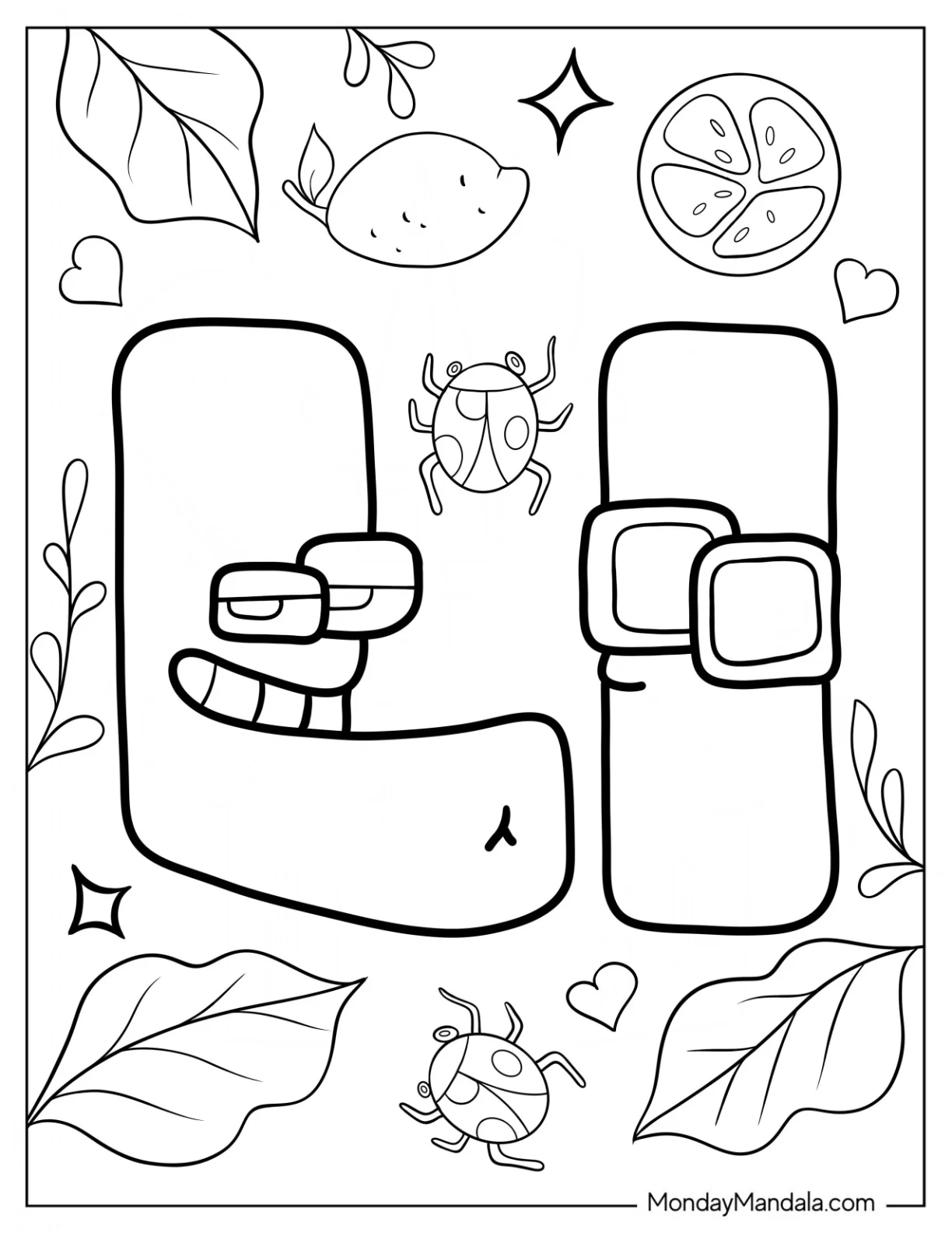 Cool Alphabet Lore Coloring Page Letter L For Kids coloring page