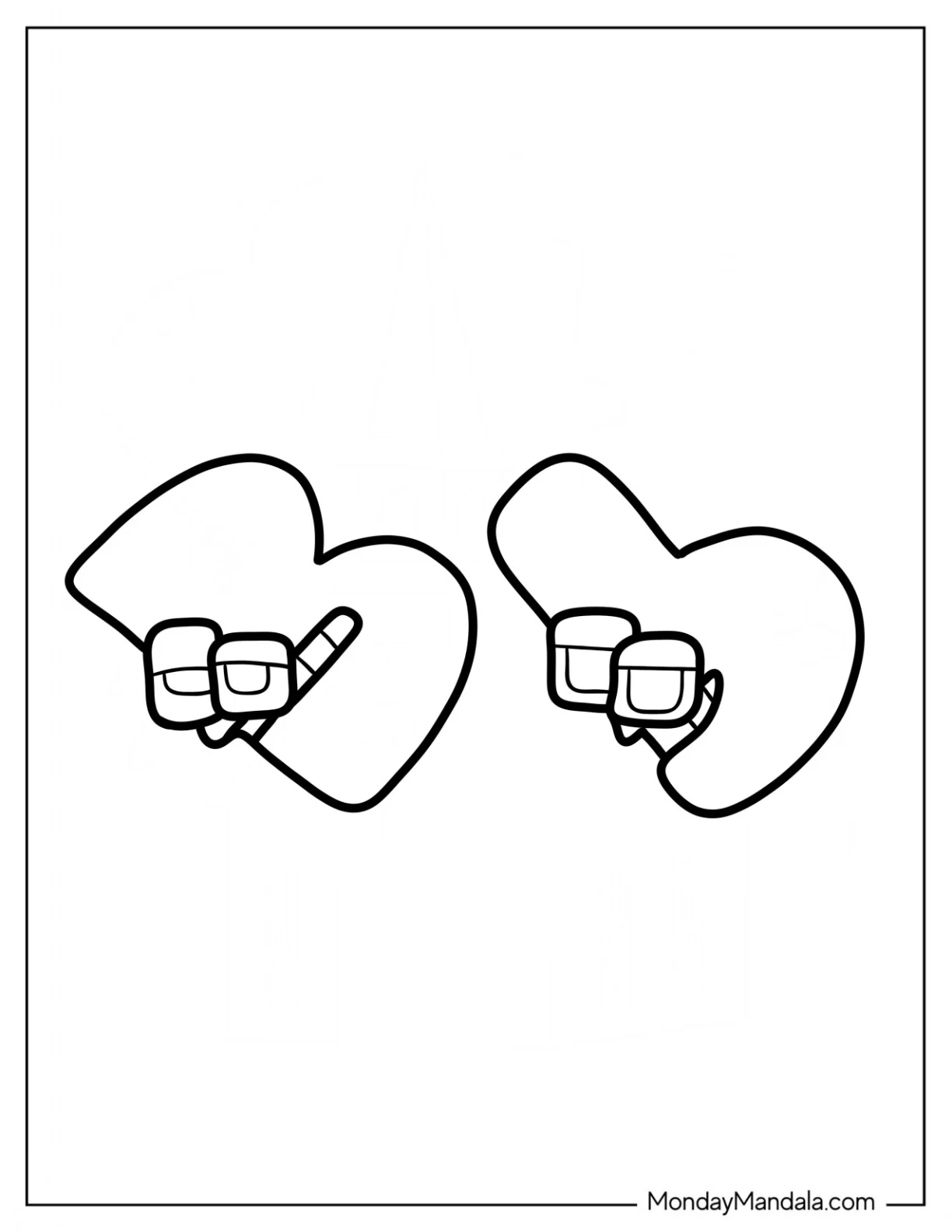 Cute Alphabet Lore Coloring Page Letter B For Kids coloring page
