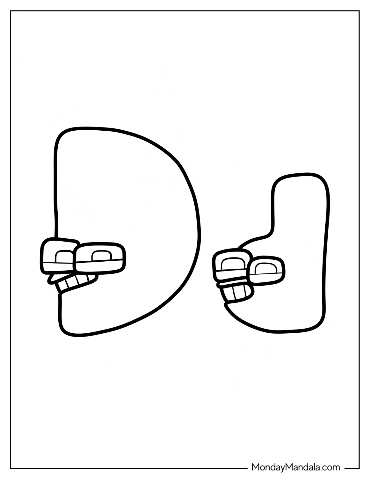 Grinning Alphabet Lore Coloring Page Letter D For Preschoolers coloring page