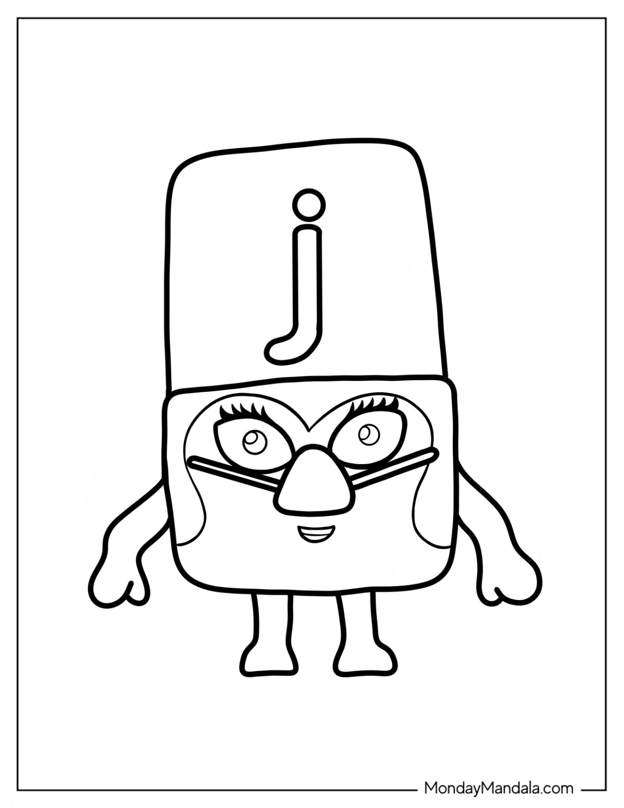 Cute Alphablock Coloring Page J For Preschoolers coloring page