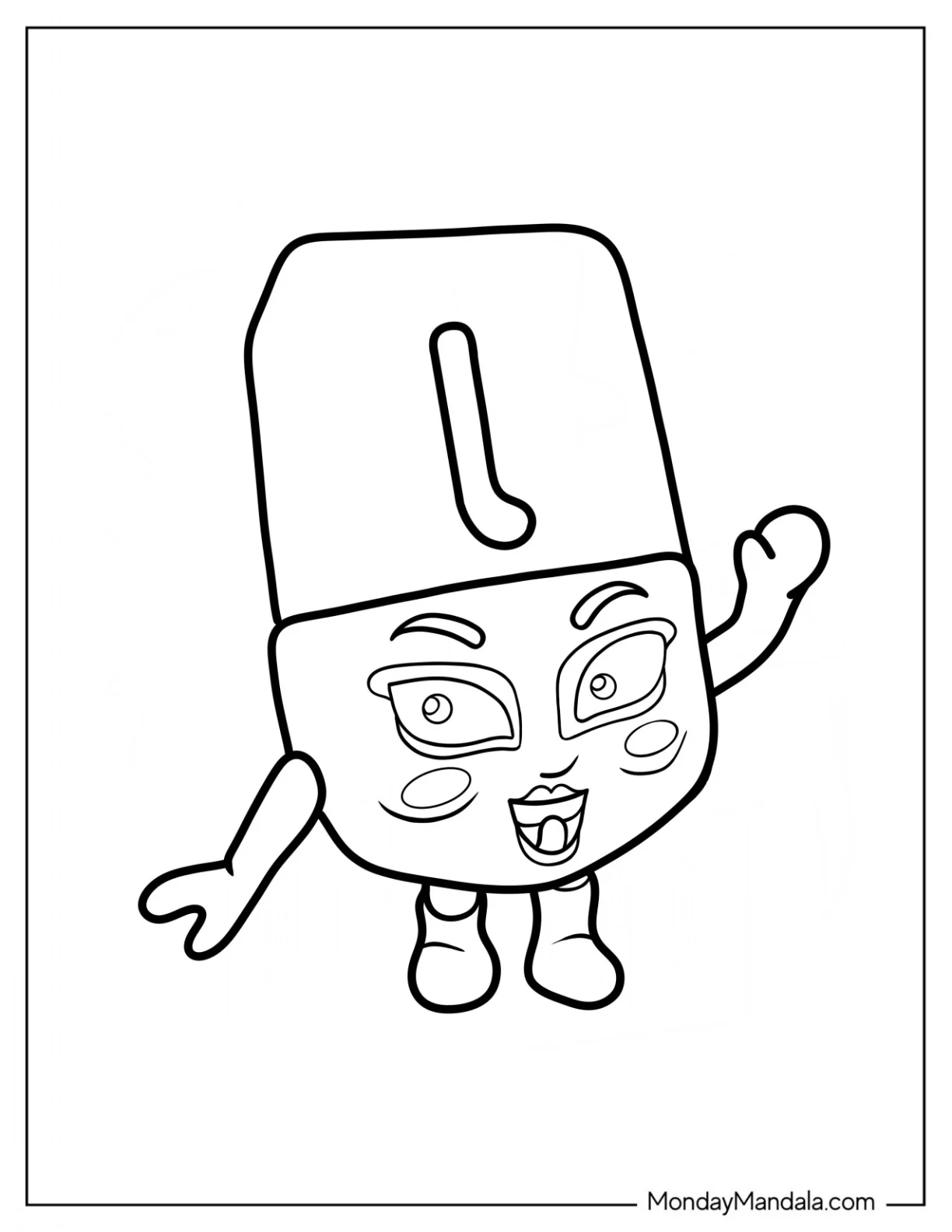 Easy Alphablock Coloring Page I Waving For Kids coloring page
