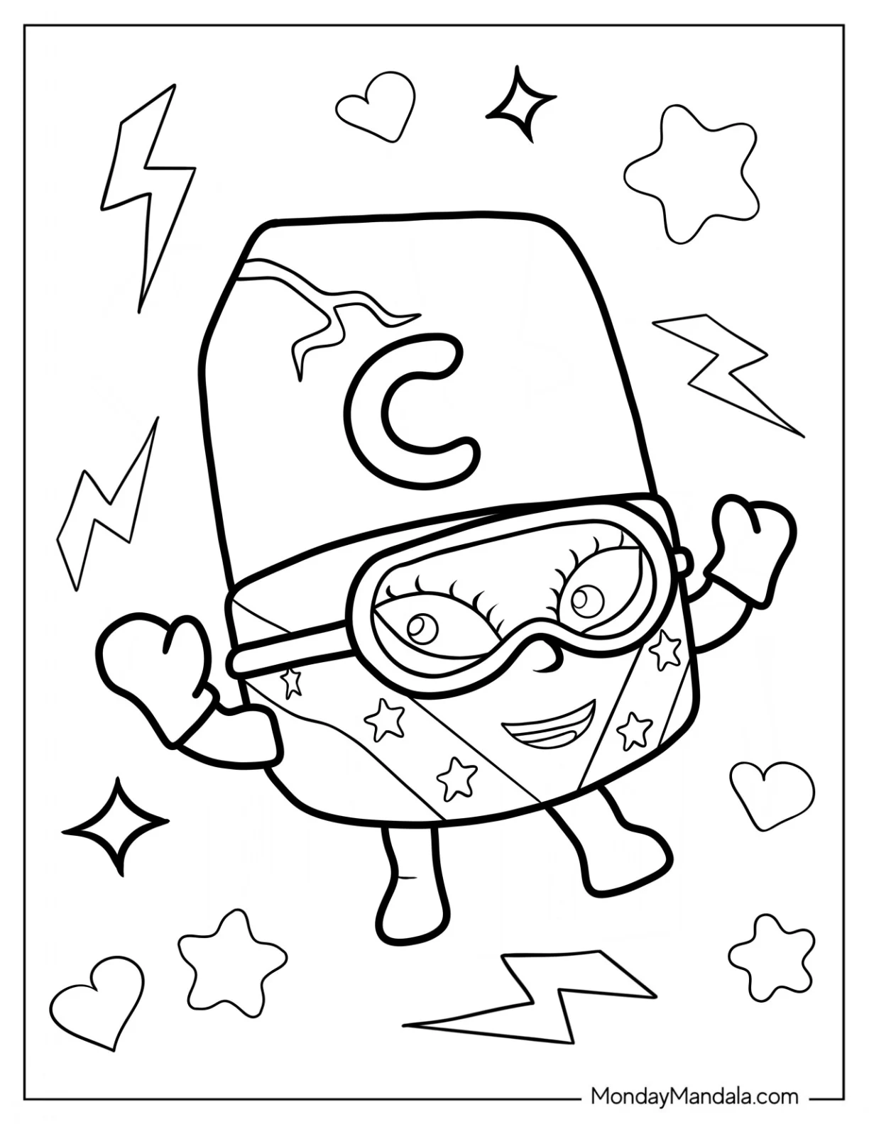 Rockstar Alphablock Coloring Page C coloring page — printable line art