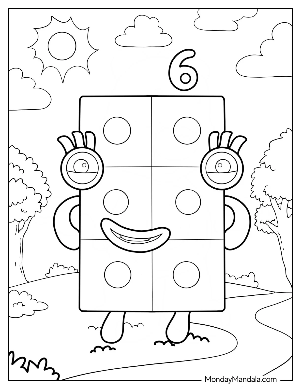 Happy Numberblocks Coloring Page 6 coloring page