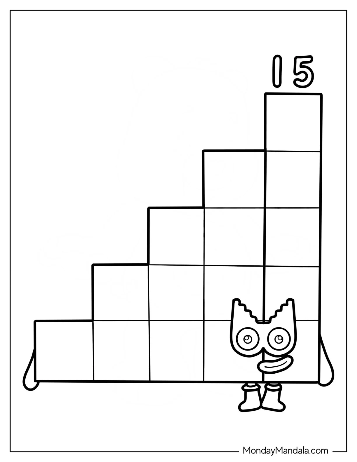 Numberblocks Coloring Page 15 coloring page