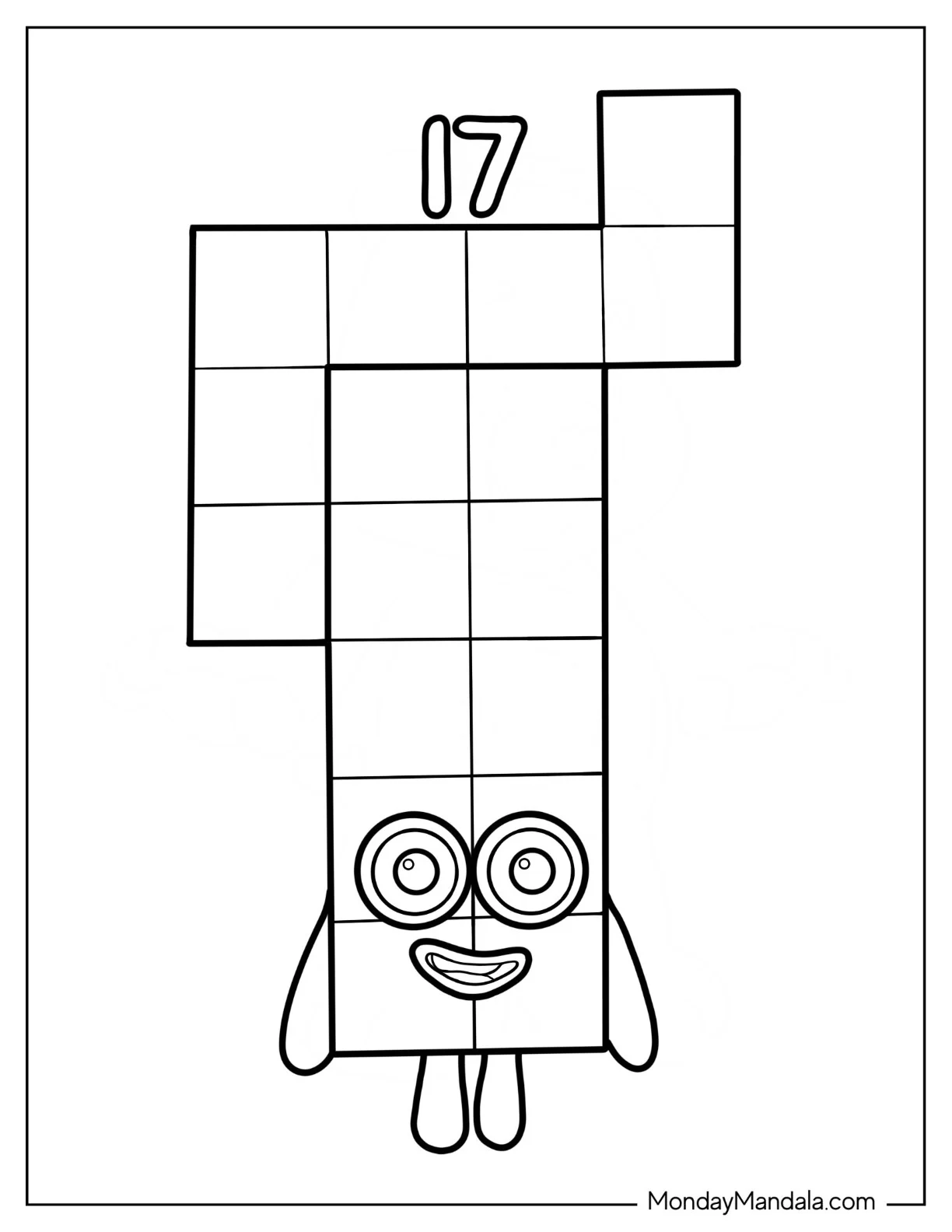 Numberblocks Coloring Page 17 coloring page — printable line art