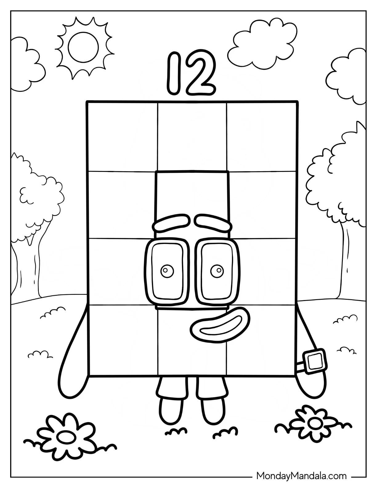Numberblocks Coloring Page12 Under The Sun coloring page