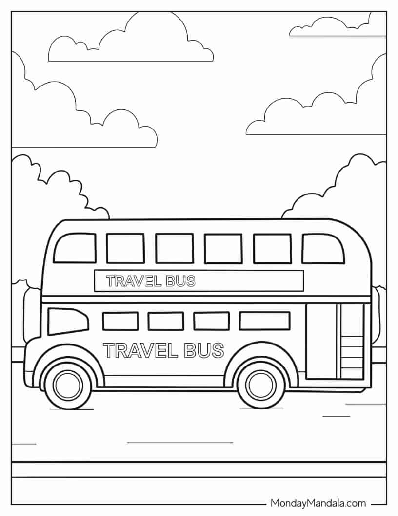 Coloring Page Of Double Decker Bus coloring page