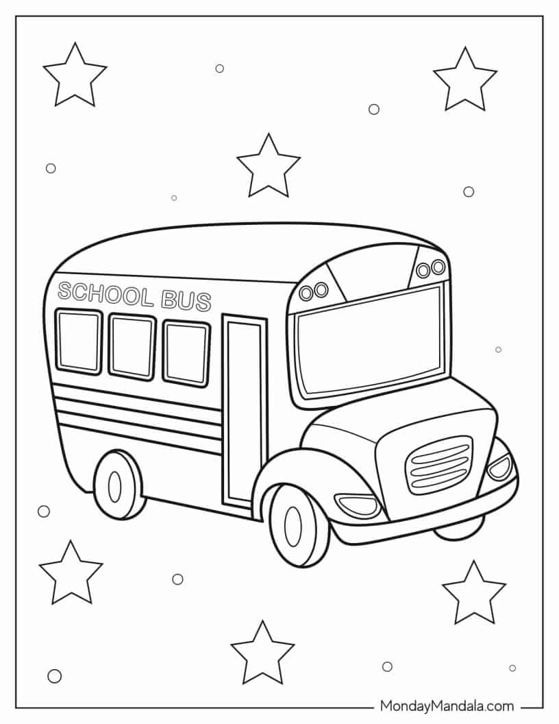 Cute Mini School Bus Coloring Sheet coloring page