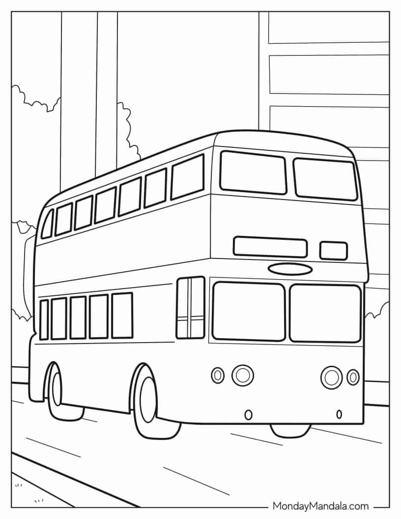 Double Decker Bus Coloring Page coloring page