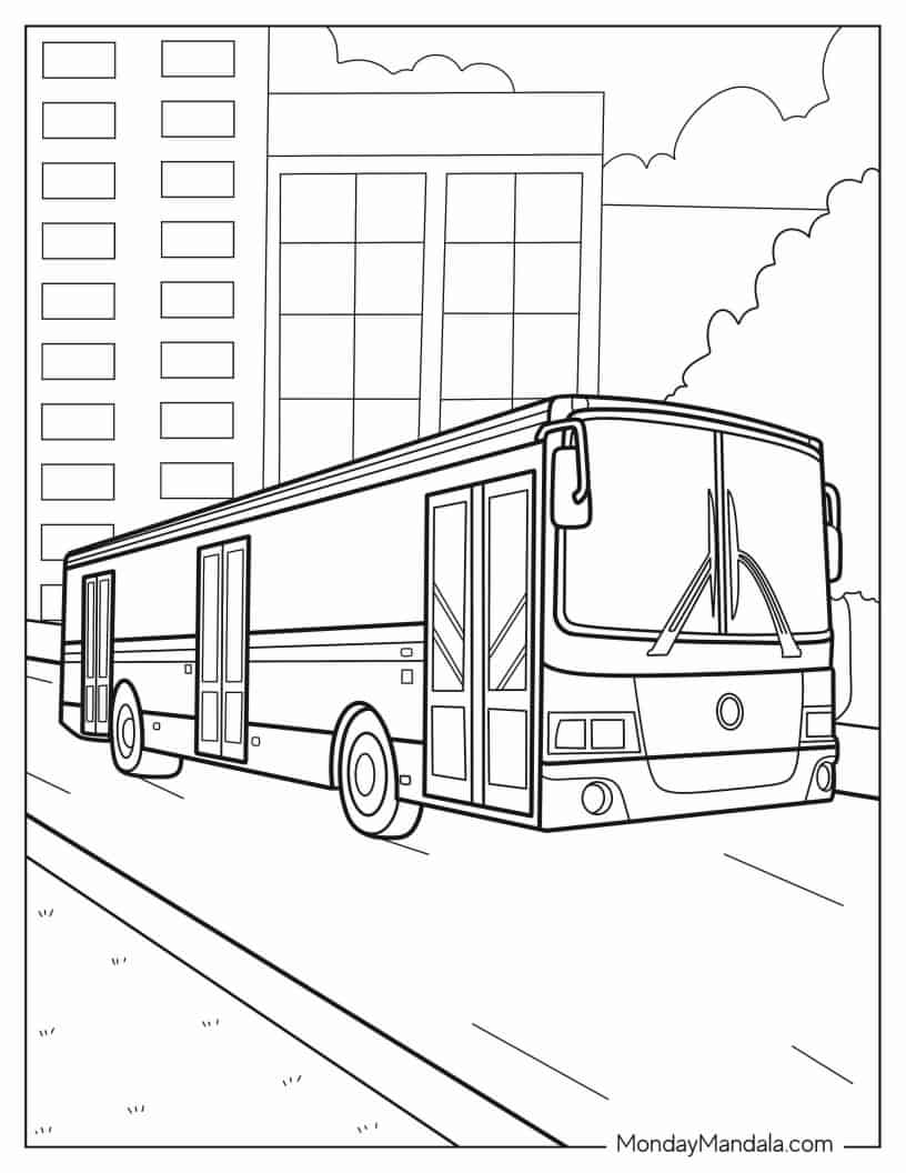 Public Transit Bus Coloring Page coloring page
