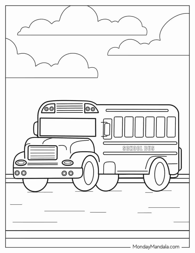 Traditional School Bus Coloring Sheet coloring page