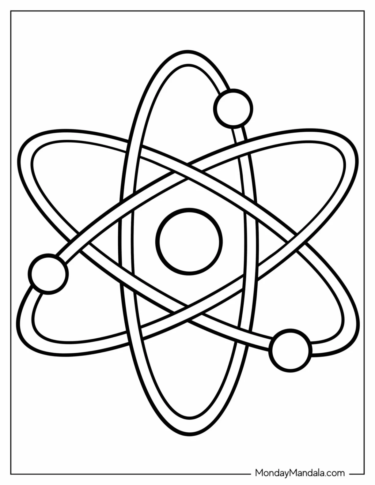 Atomic Science Coloring Page Of Logo coloring page — printable line art