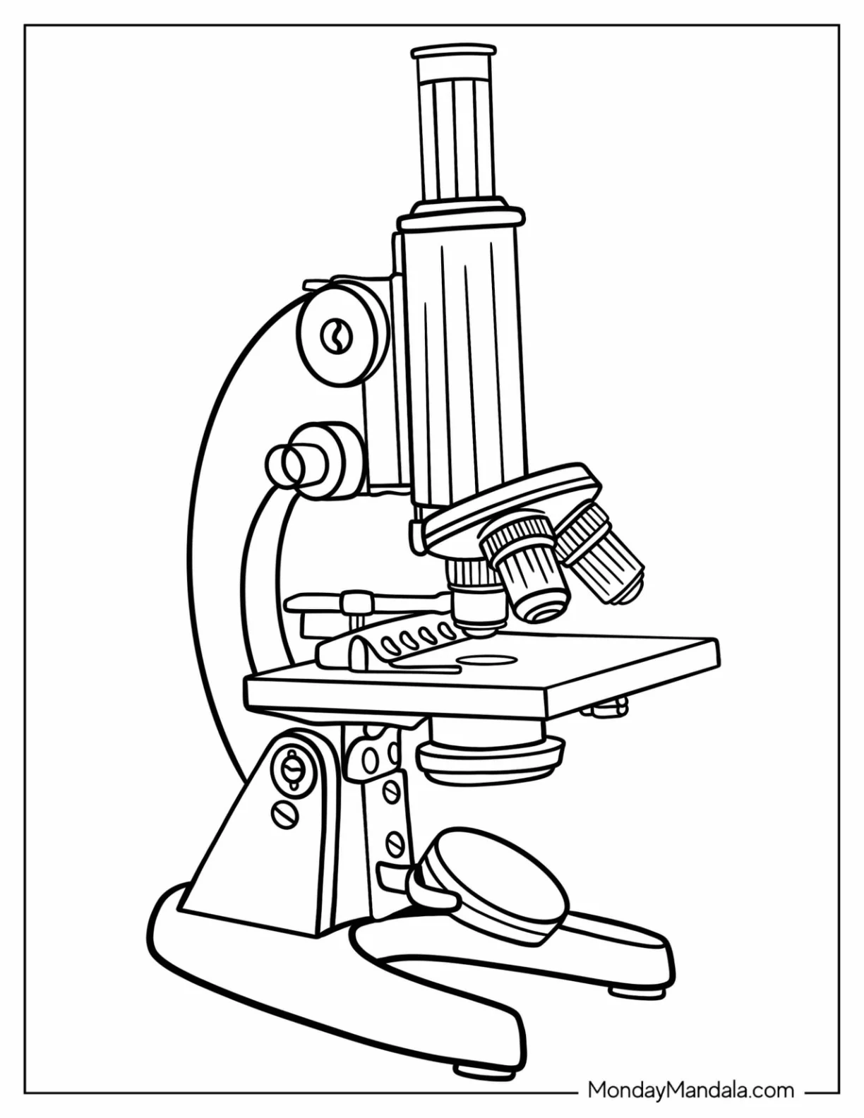 Science Coloring Page Of Easy Microscope coloring page