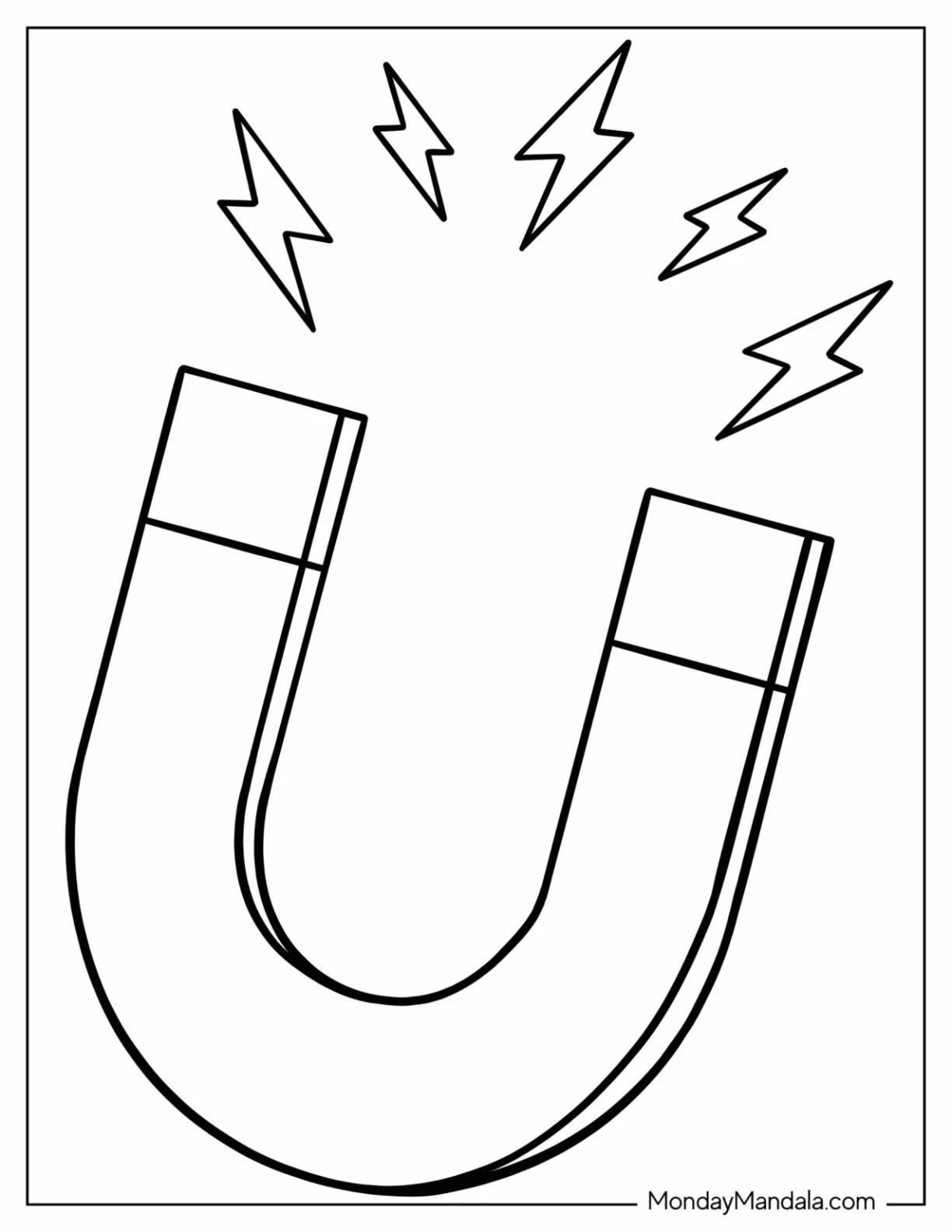 Science Coloring Page Of Magnet Showing Magnetic Force coloring page