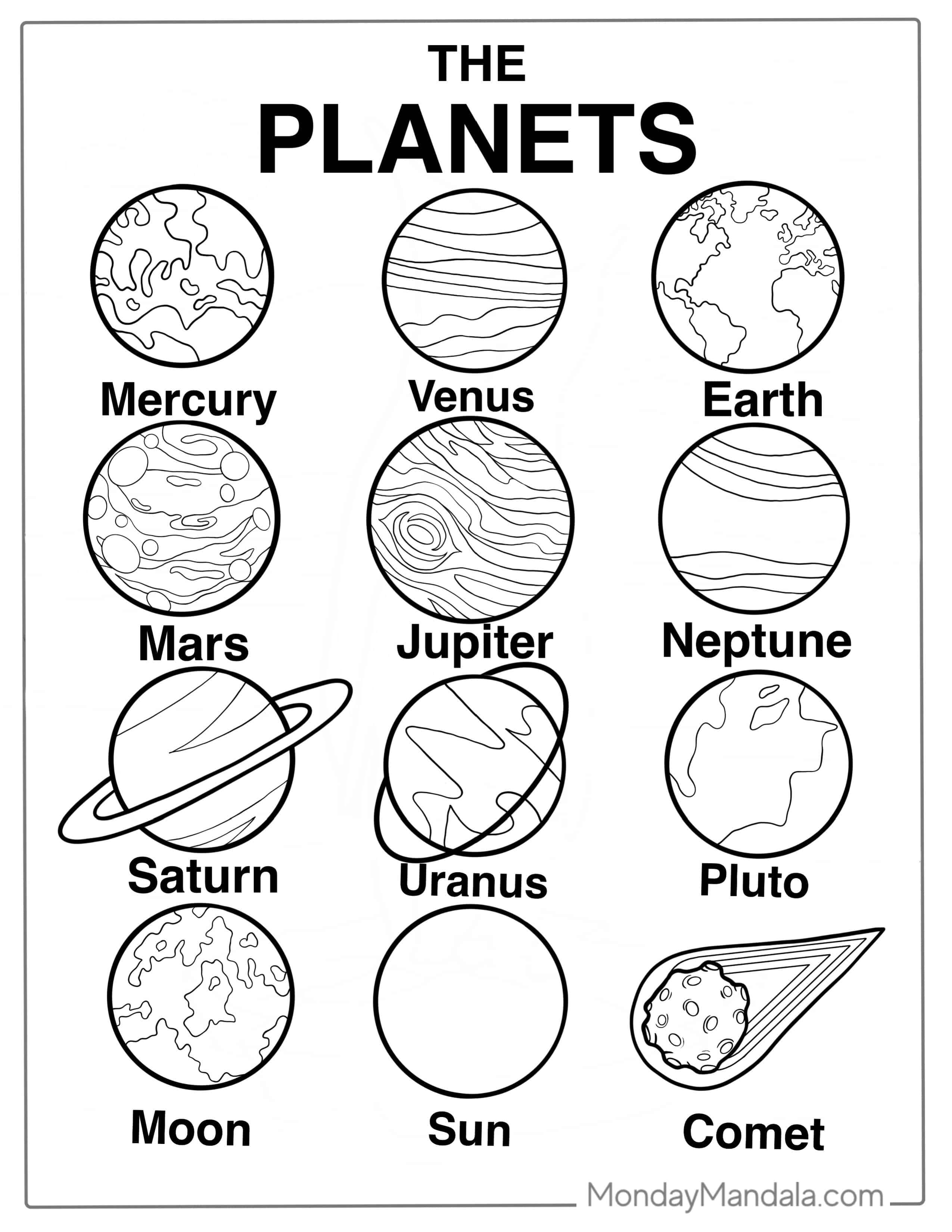 Planets Found In Solar System_ coloring page
