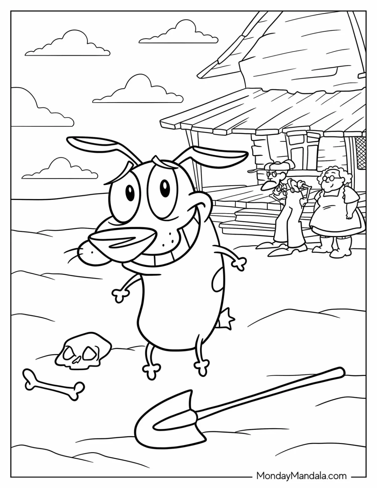 Cartoon Network Coloring Page of Courage The Cowardly Dog coloring page