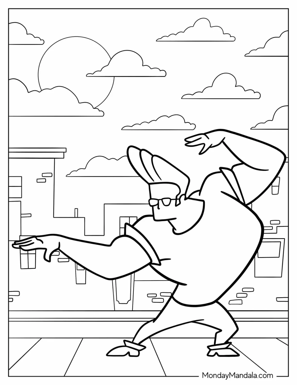 Cartoon Network Coloring Page of Johnny Bravo coloring page