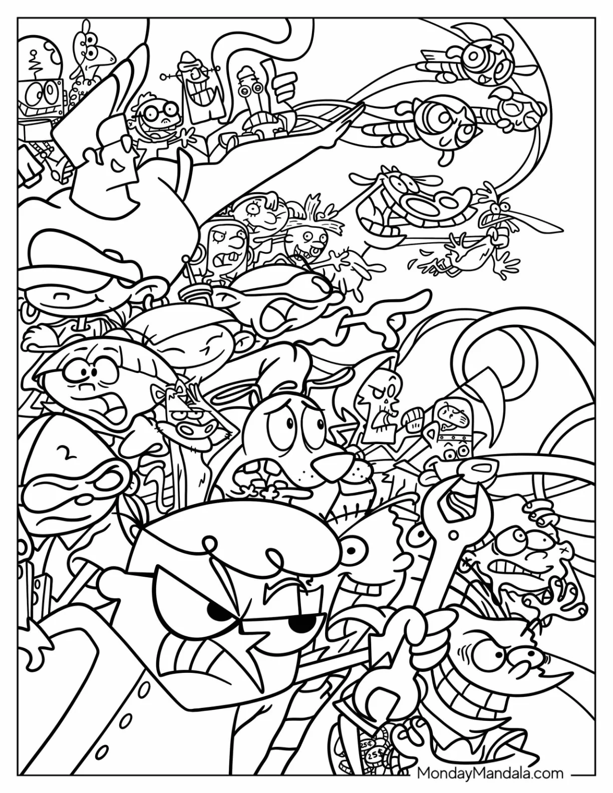 Full Page Cartoon Network Coloring Page of Characters coloring page
