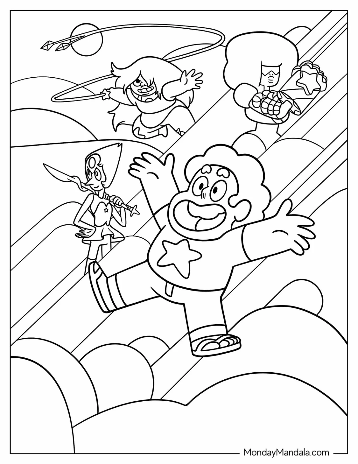 Steven Universe Cartoon Network Coloring Page For Kids coloring page