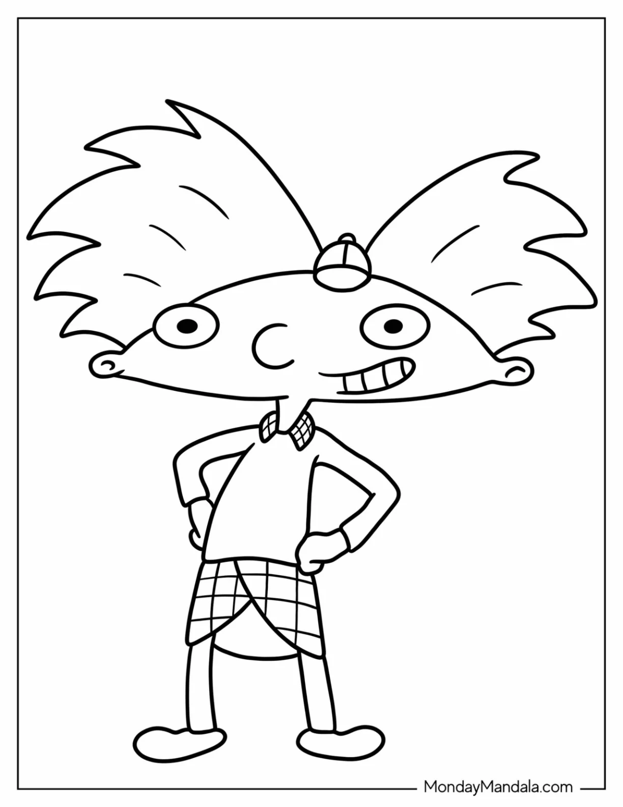 Nickelodeon Coloring Page Of Cute Arnold Outline For Kids coloring page