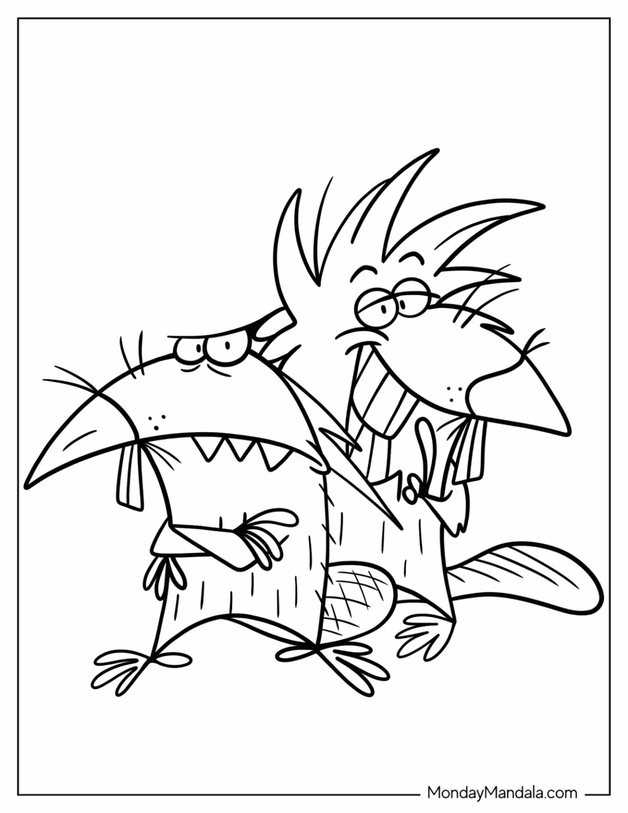 Nickelodeon Coloring Page Of Easy The Angry Beavers Outline coloring page
