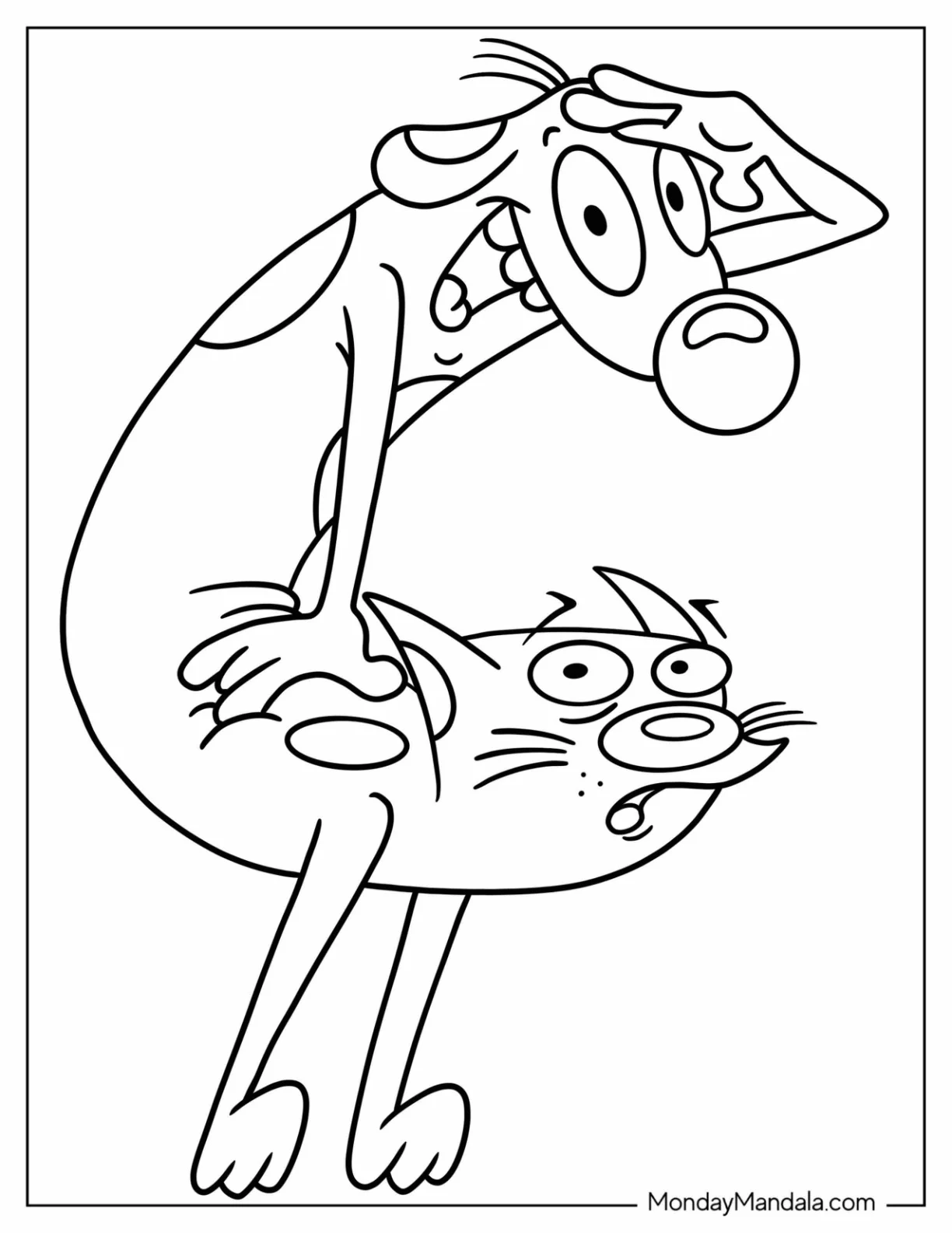 Simple Nickelodeon Coloring Page Of CatDog For Kids coloring page