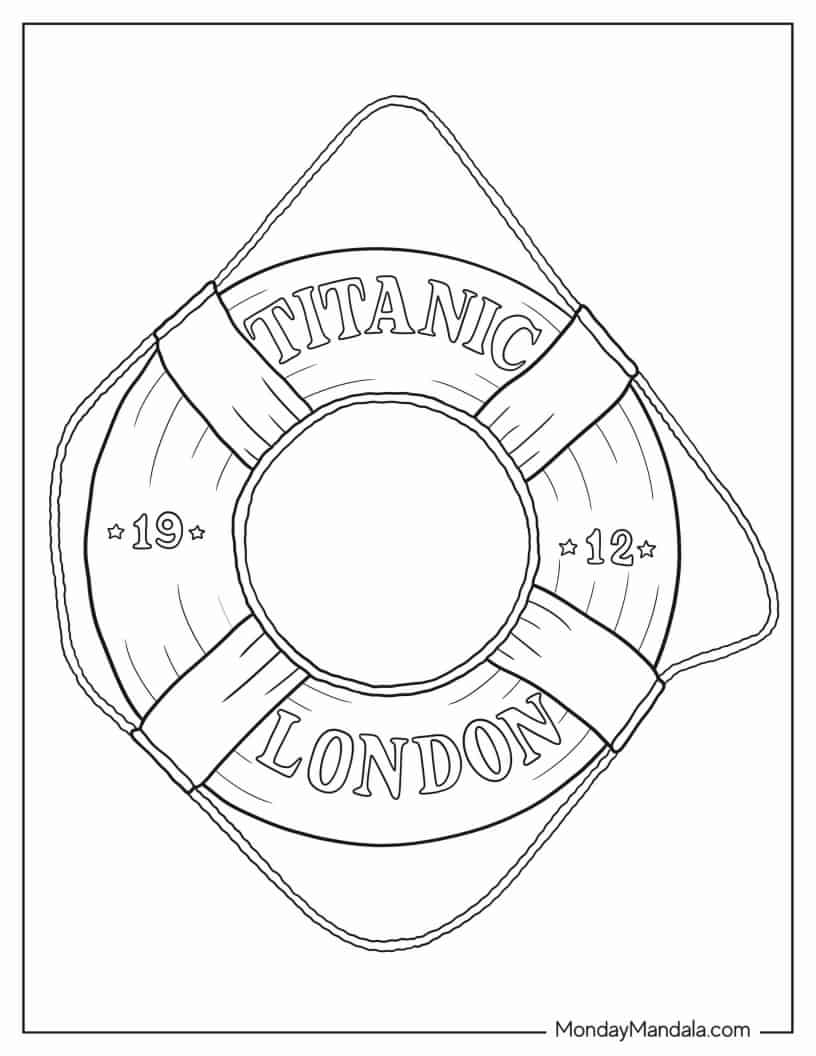 Titanic Lifebuoy coloring page