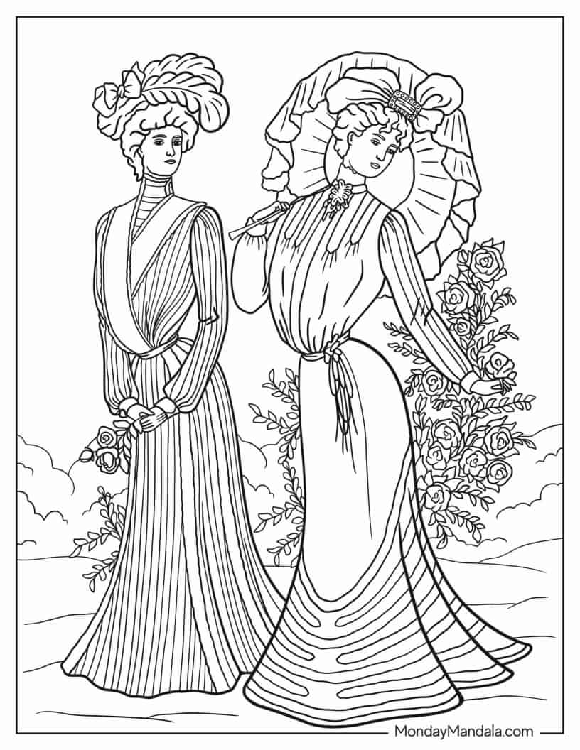 Titanic Upper Class Passengers coloring page
