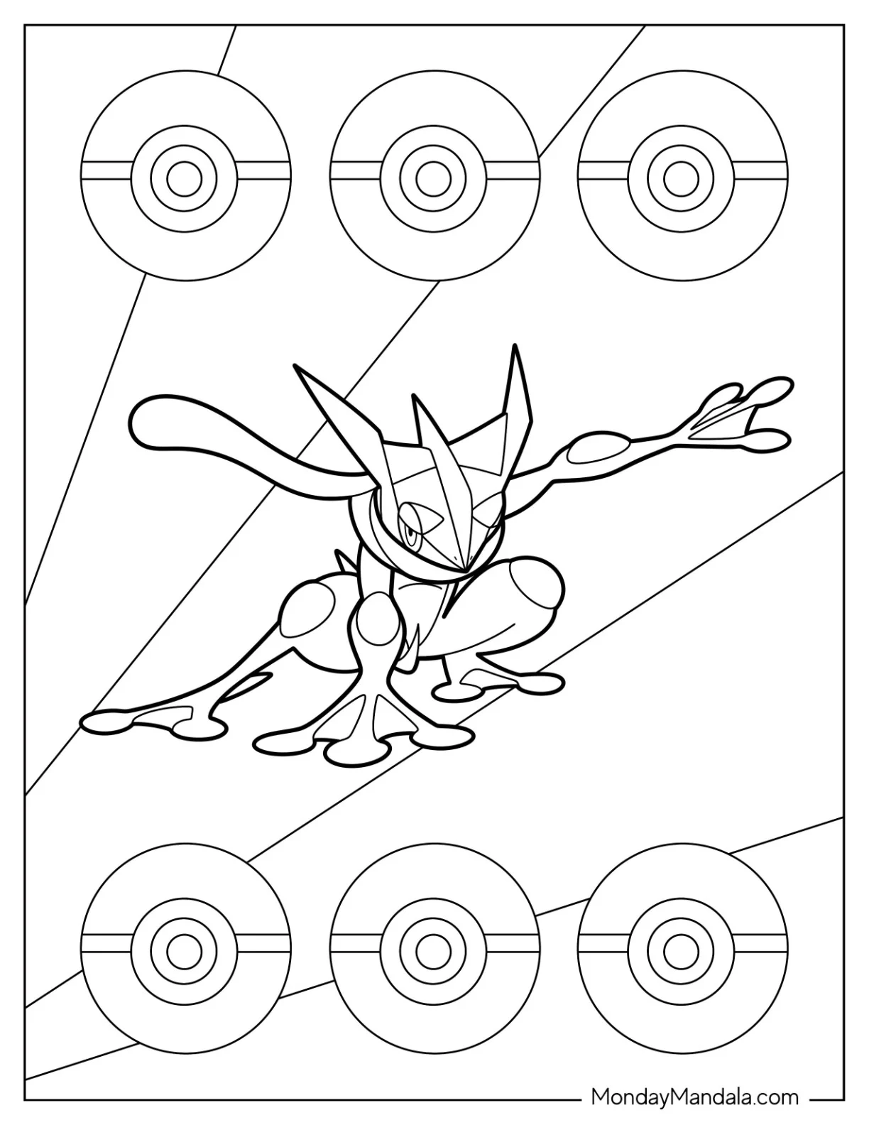 Easy Greninja Coloring Sheet For Kids coloring page