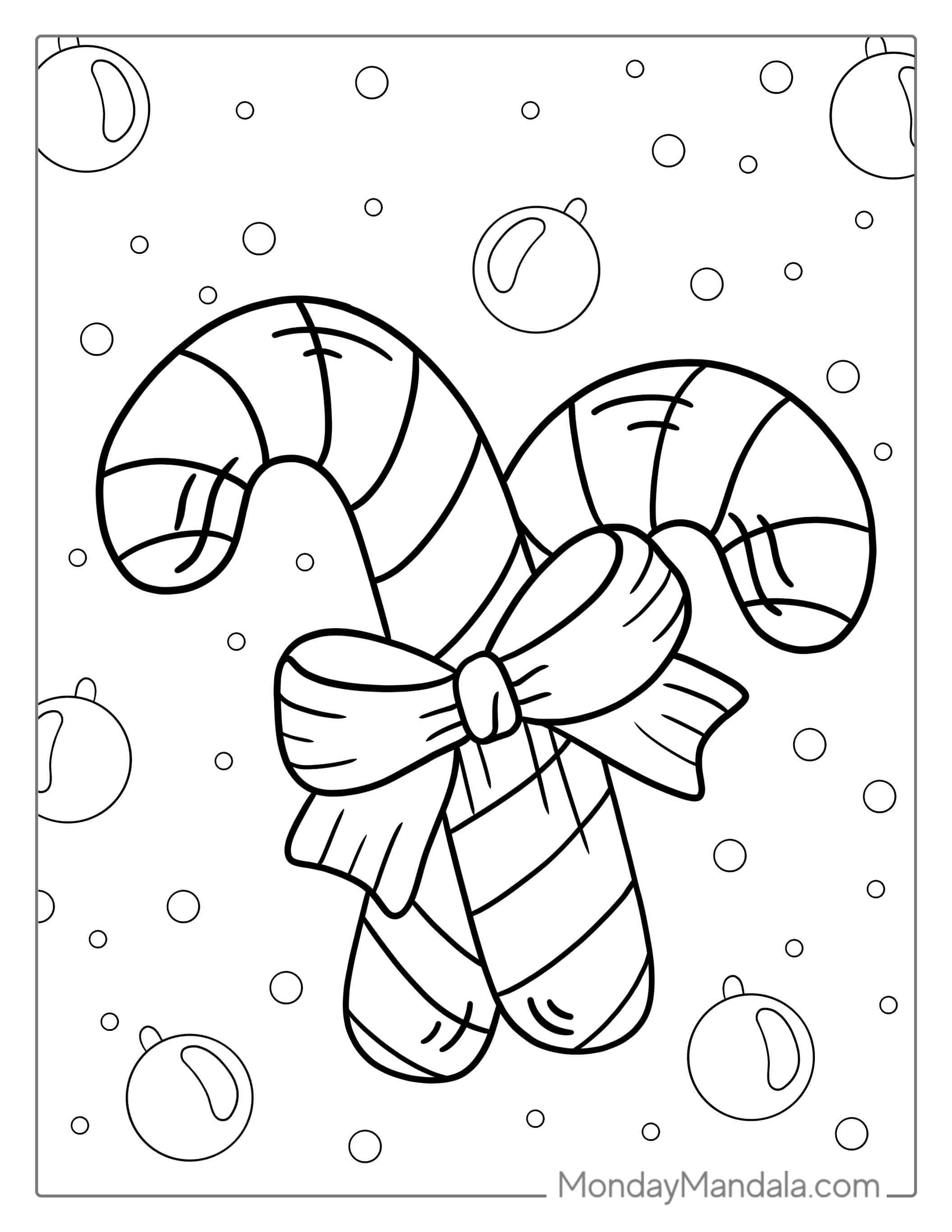 Simple To Color Candy Cane For Kids coloring page