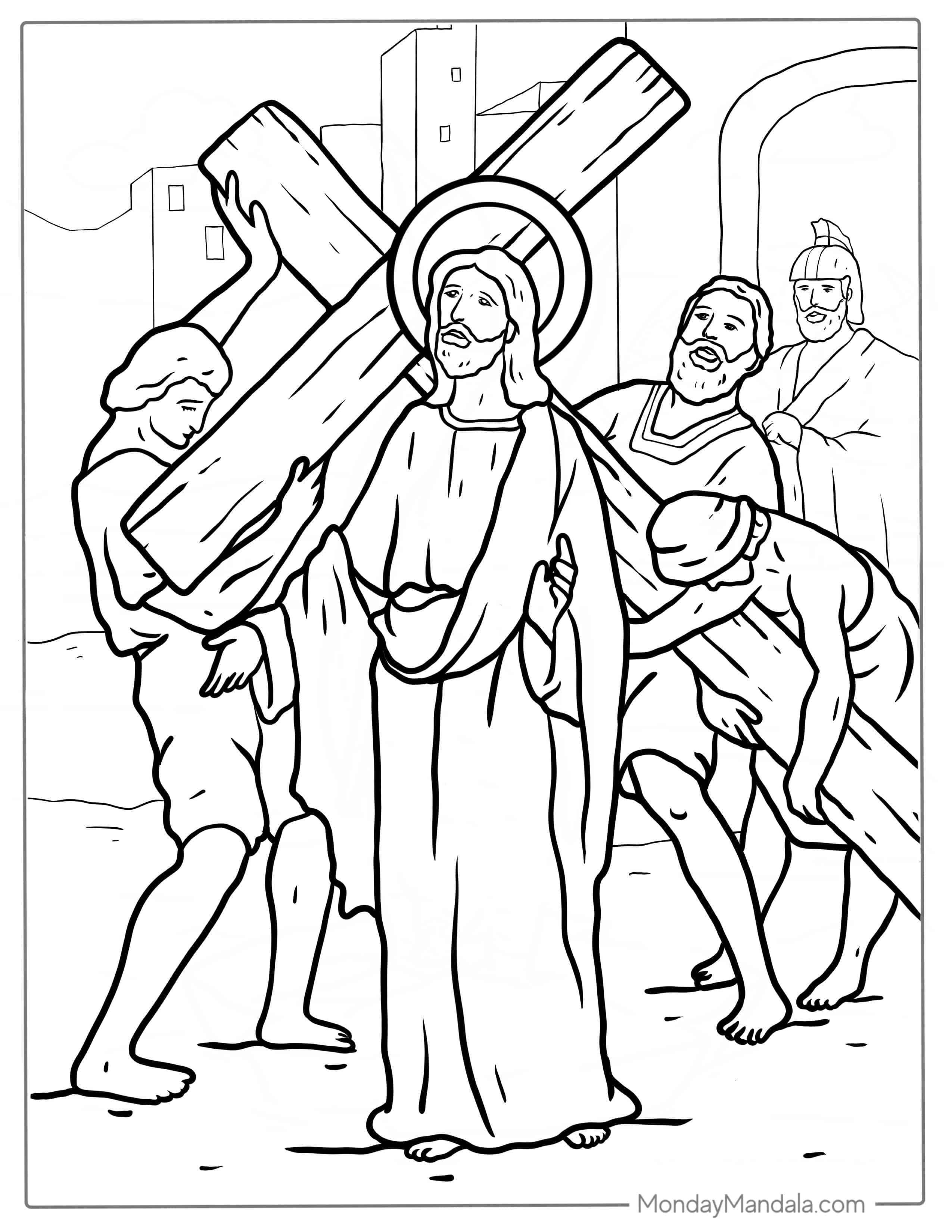 Stations Of The Cross Coloring Sheet coloring page