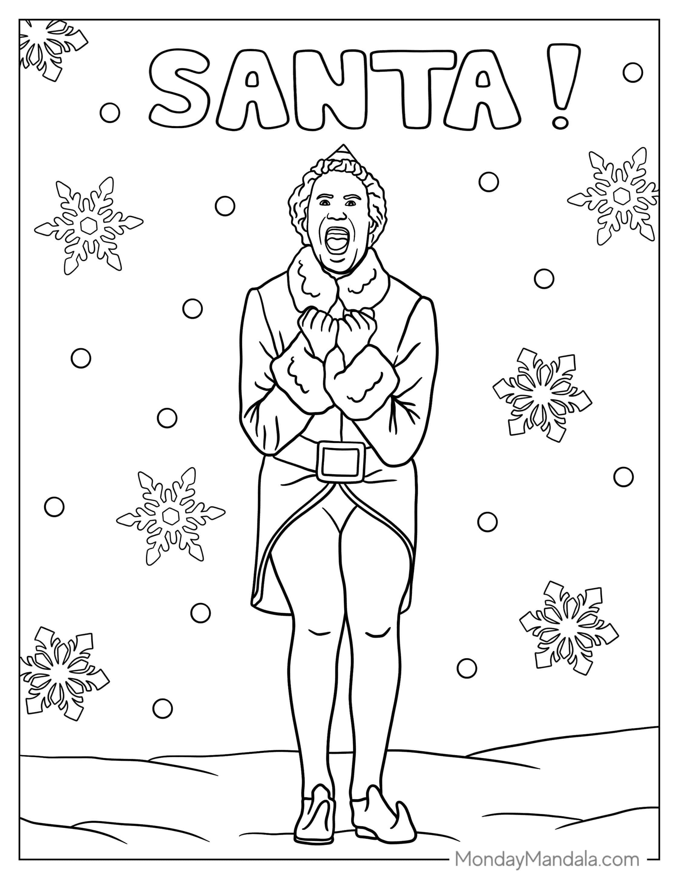 Buddy The Elf Coloring Sheet coloring page