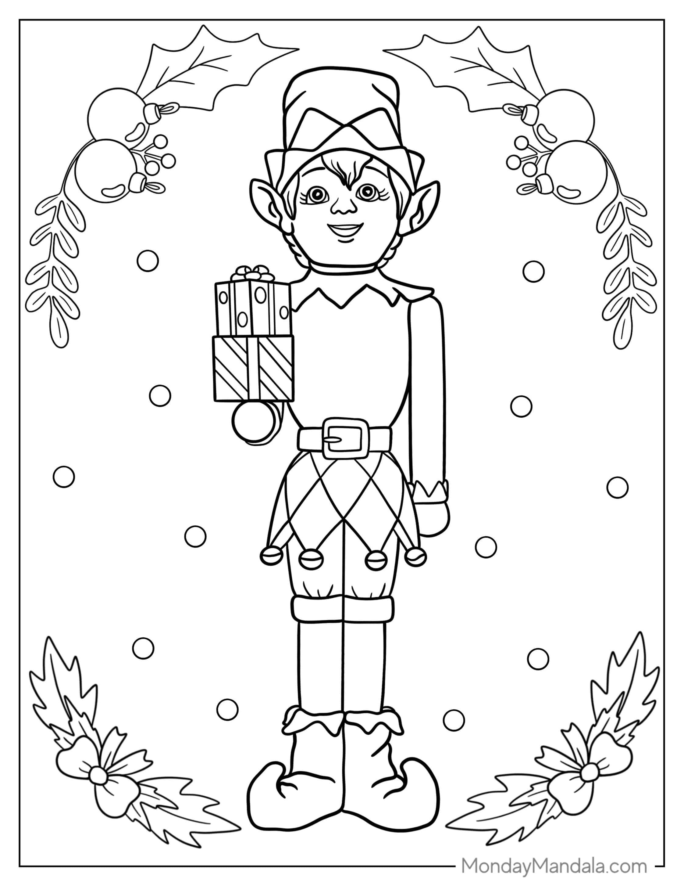 Elf Nutcracker Coloring Page coloring page — printable line art