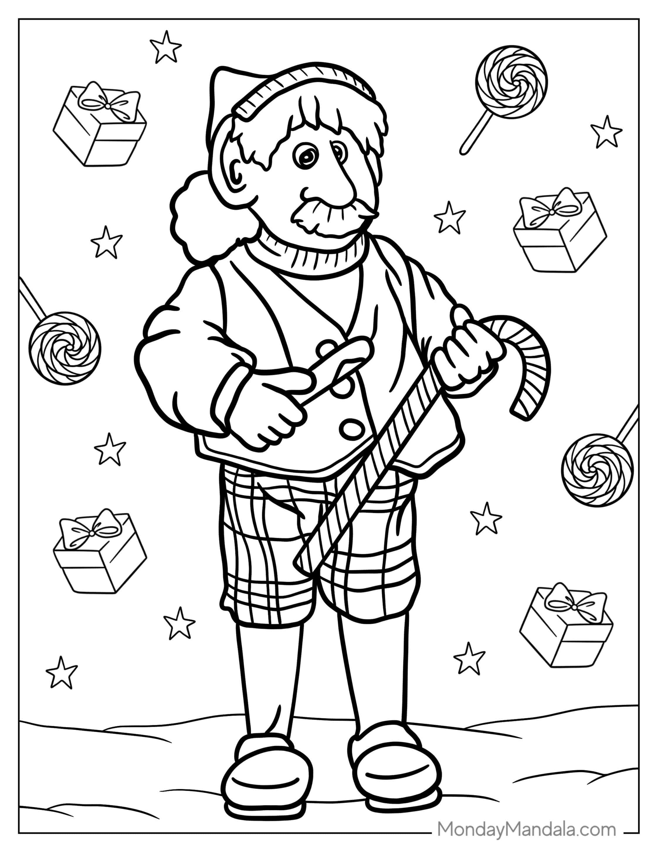 Poppa Elf Coloring Sheet coloring page — printable line art