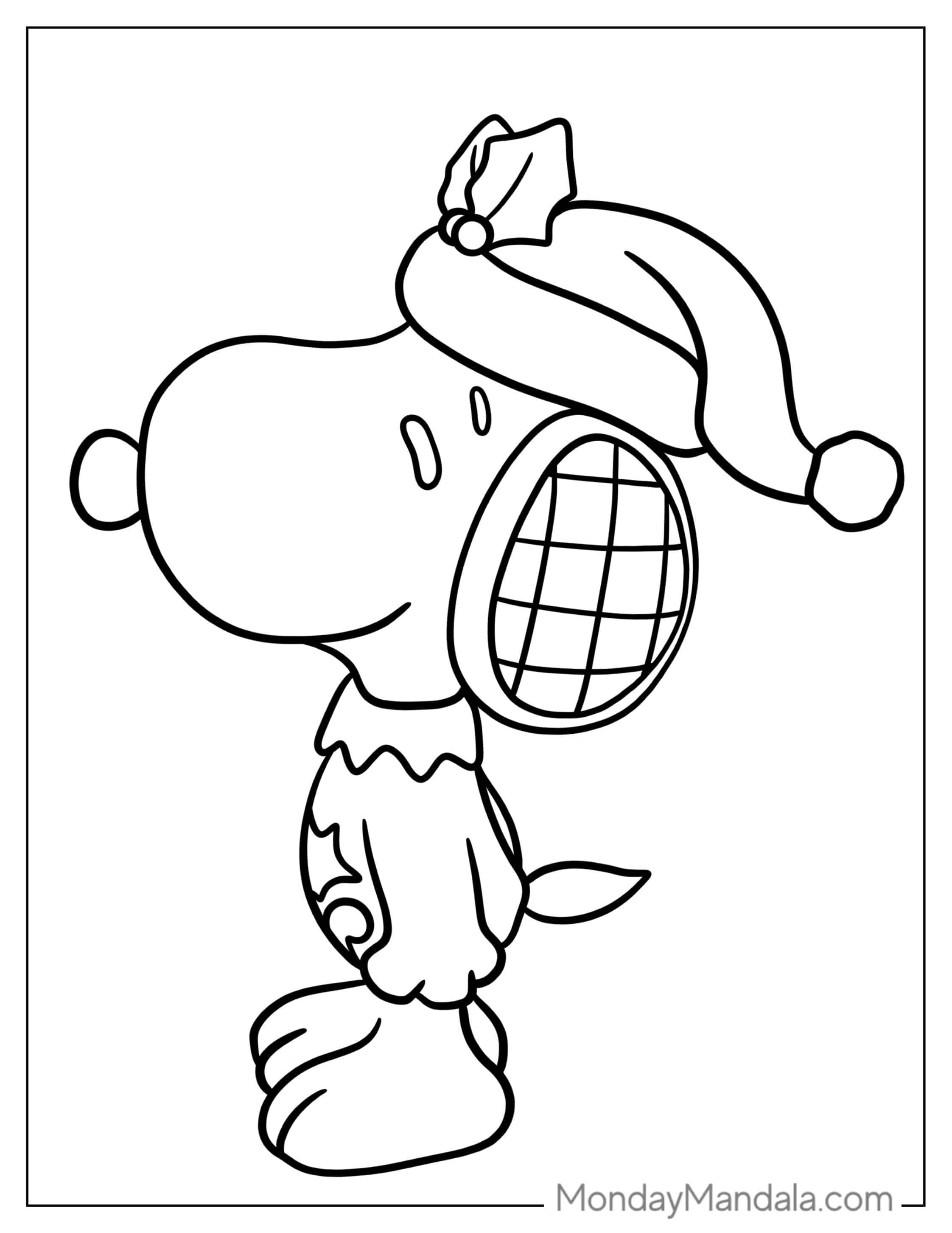 Snoopy Elf Coloring Sheet coloring page