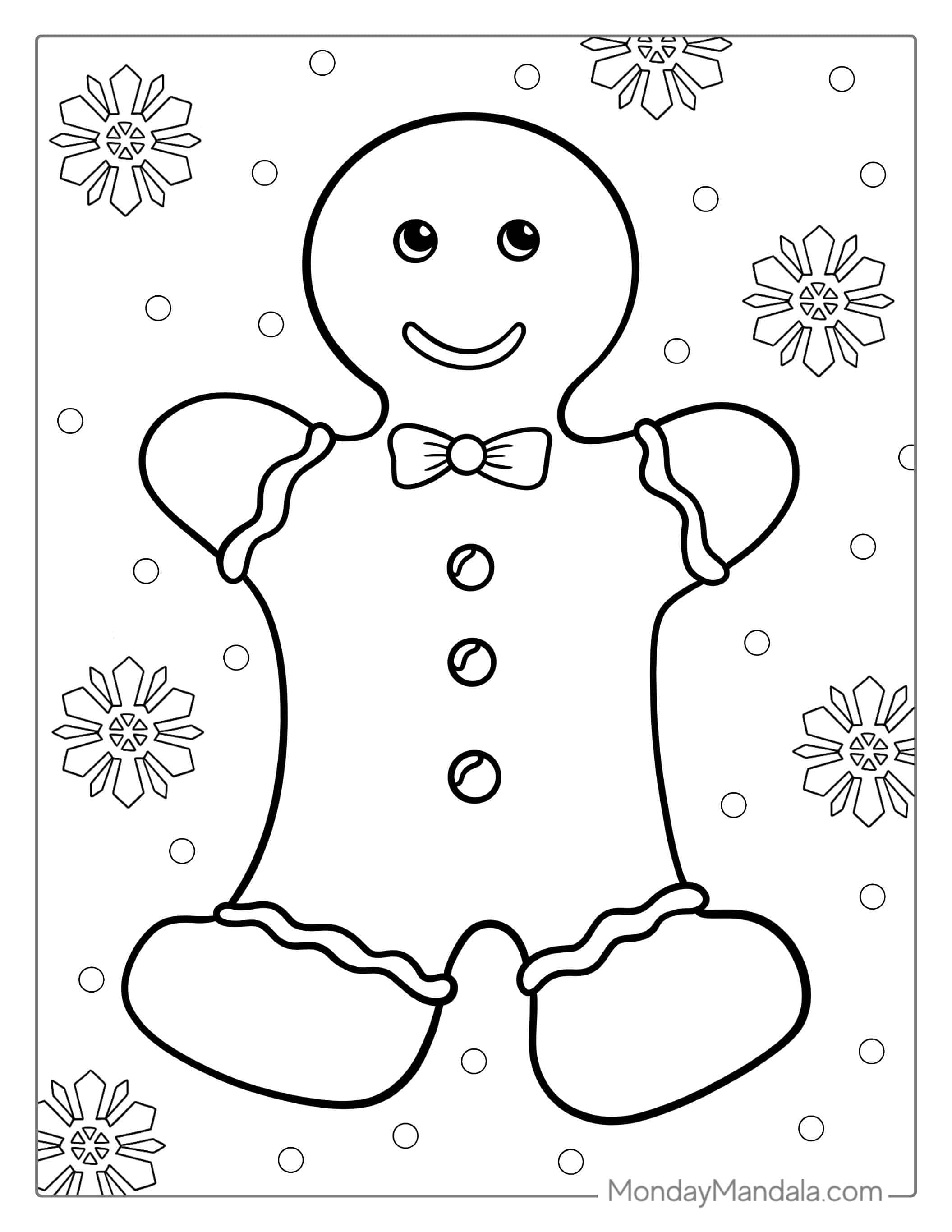 Easy Outline Of a Gingerbread Man To Color coloring page