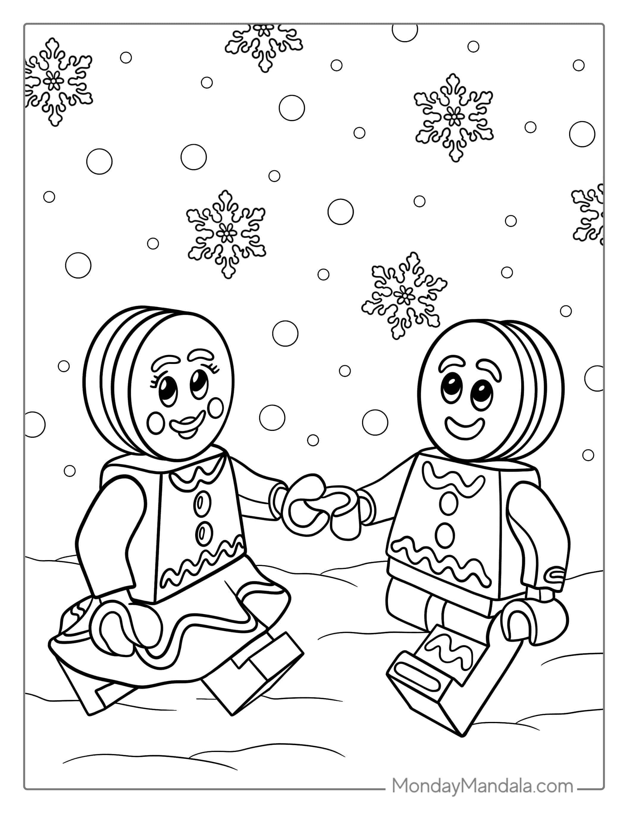 Lego Gingerbread Man And Woman To Color coloring page