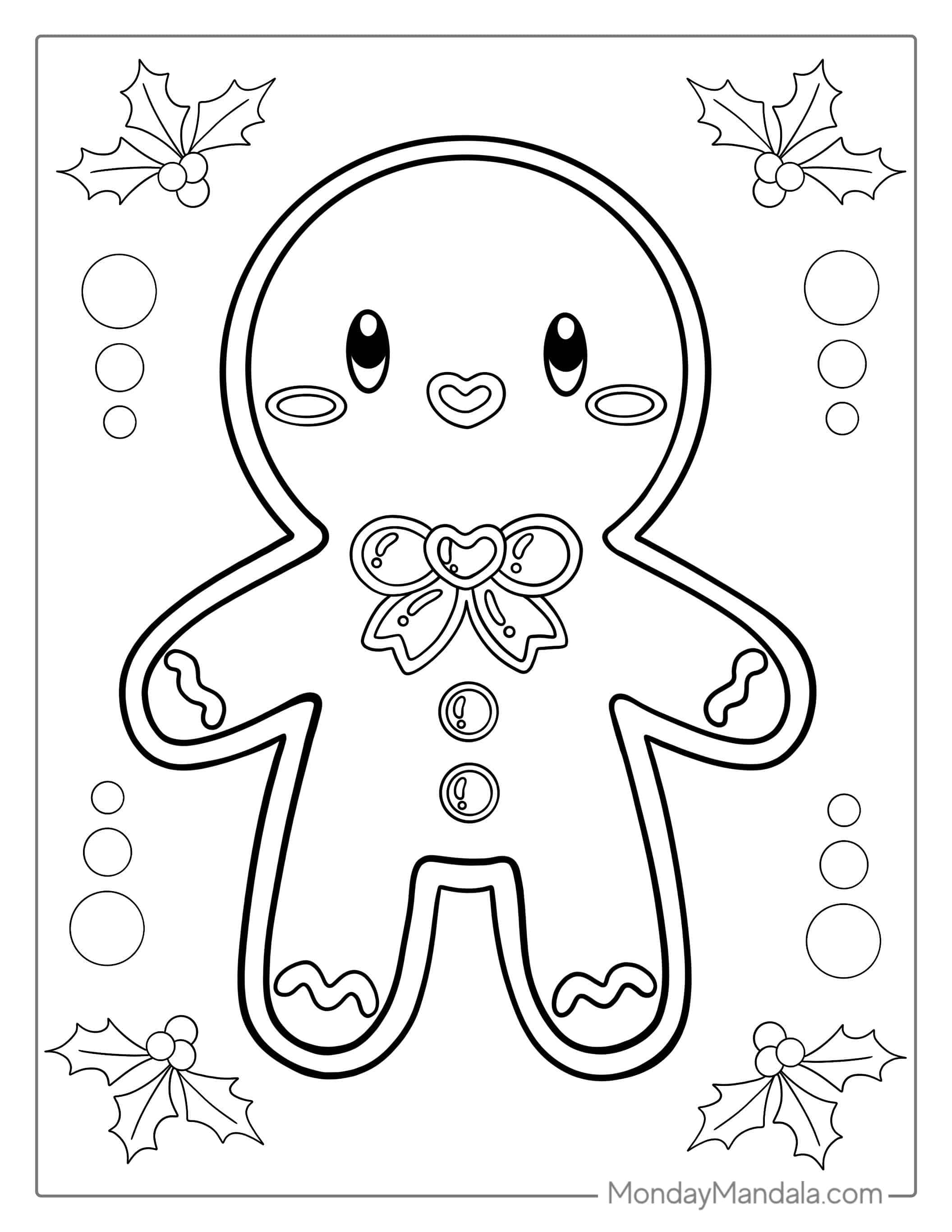 Simple Gingerbread Man Coloring Sheet For Kids coloring page