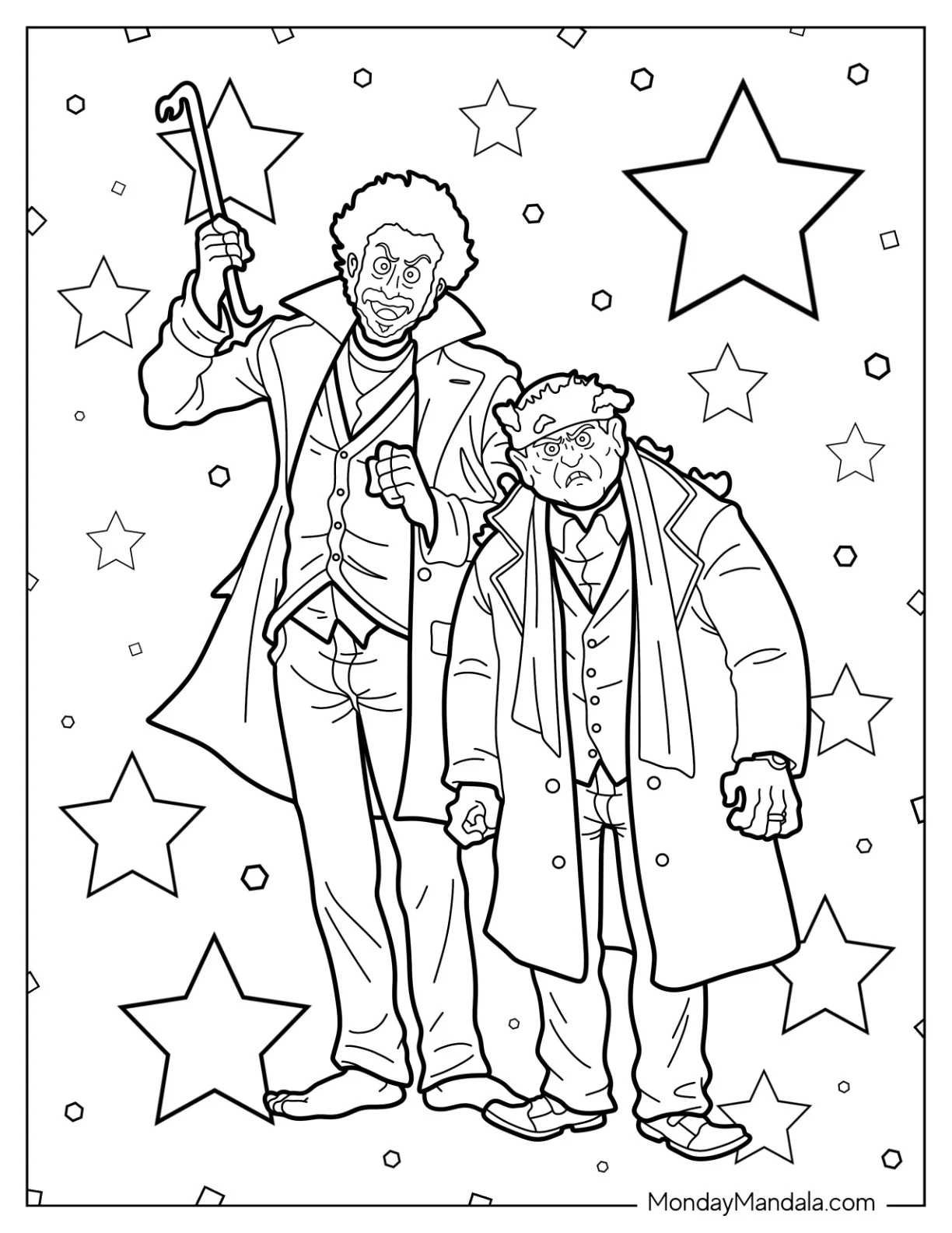Cartoon Home Alone Coloring Page Of Marv And Harry For Kids coloring page