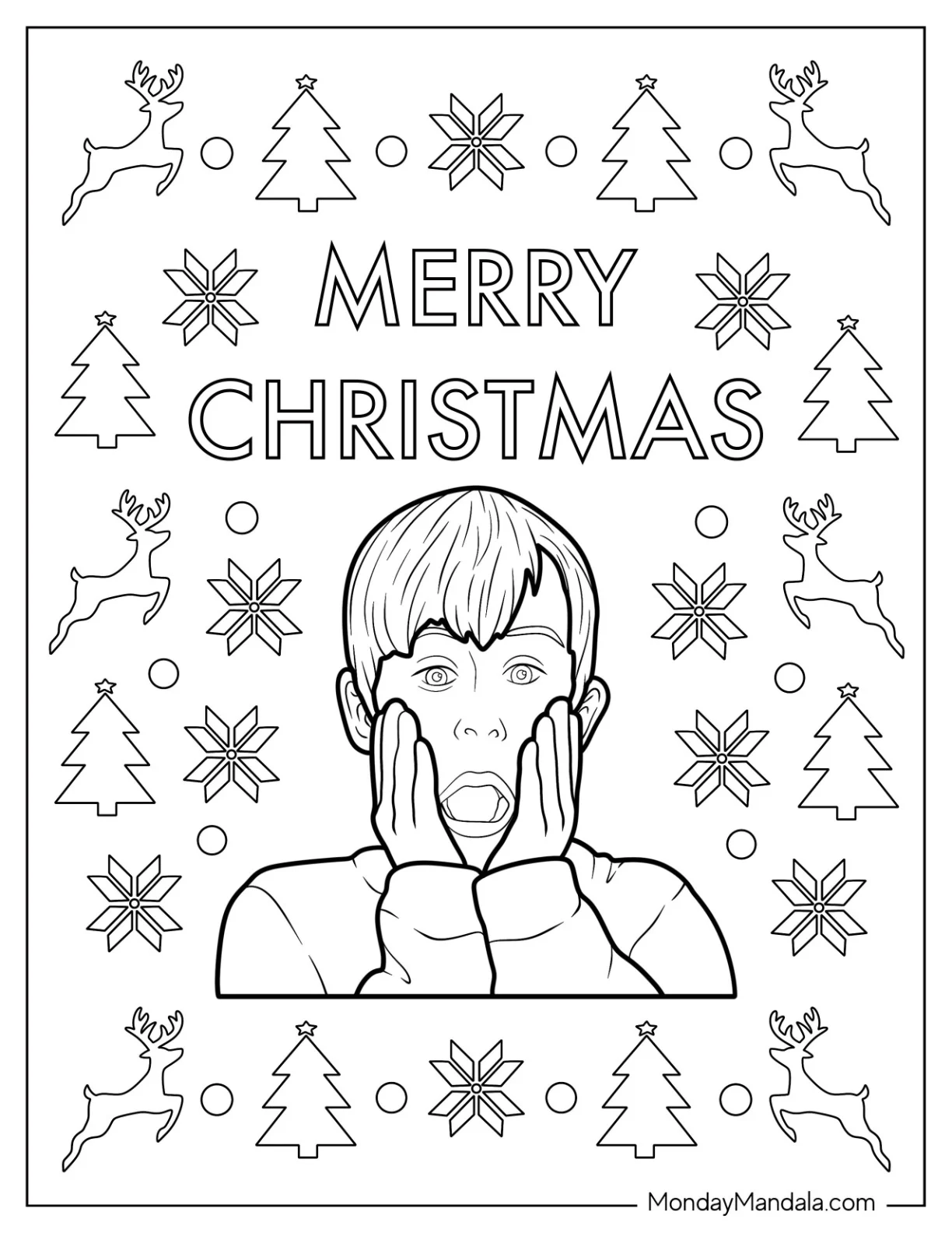 Home Alone Coloring Page Of Kevin McCallister Christmas Poster coloring page