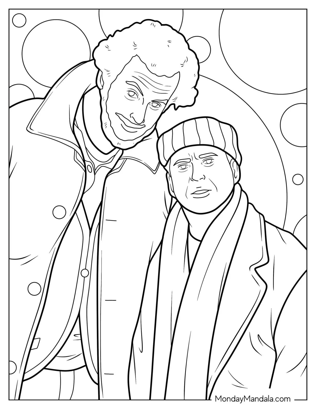 Home Alone Coloring Page Of Realistic Marv And Harry coloring page — printable line art