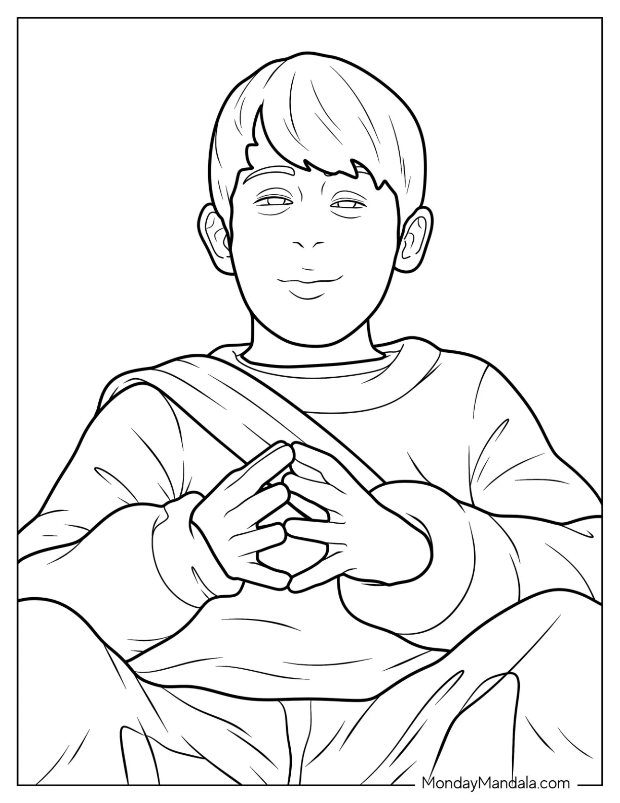 Home Alone Coloring Page Of Simple Kevin McCallister Scheming coloring page